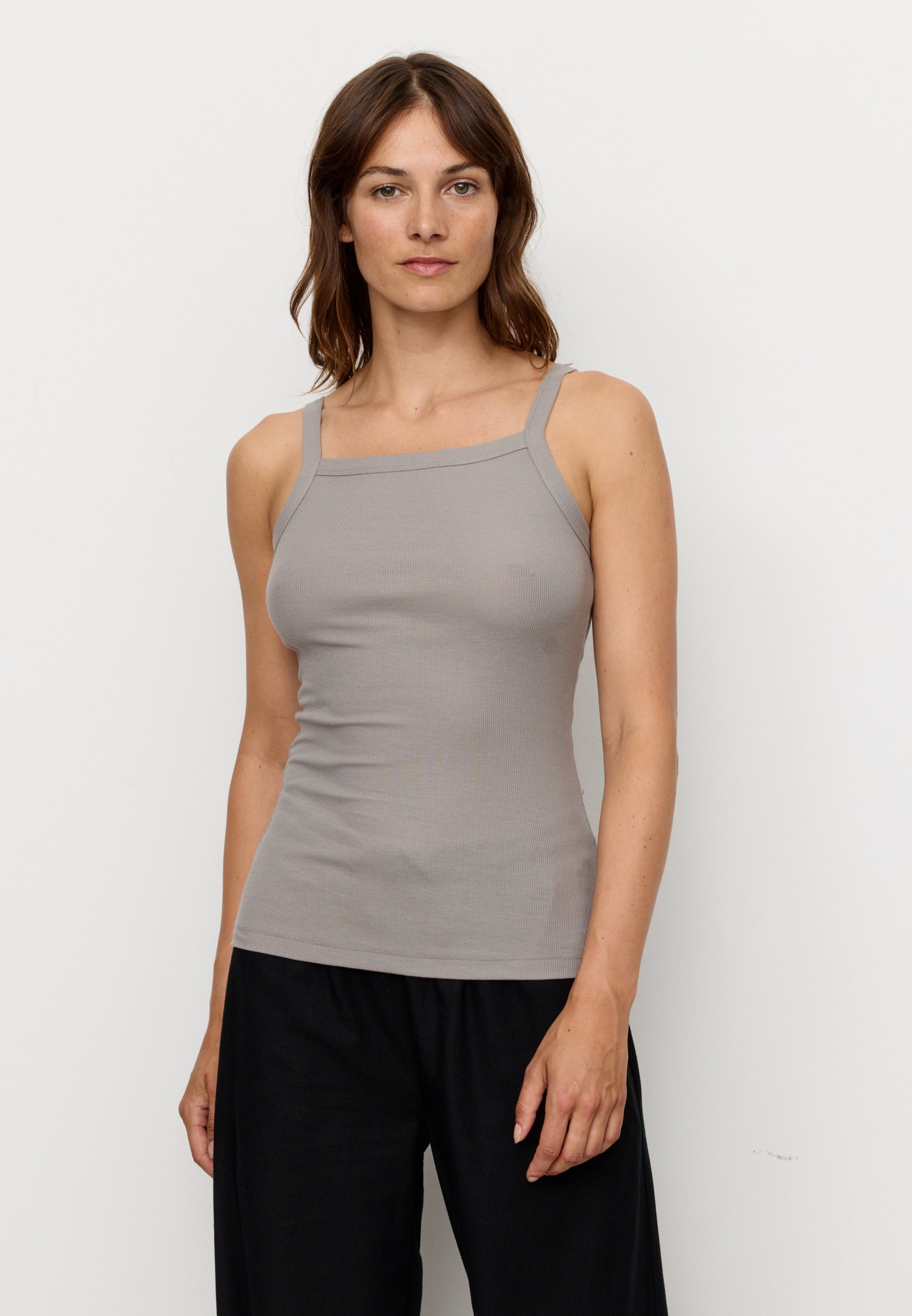 Recolution Daisy top donna greige elasticizzato