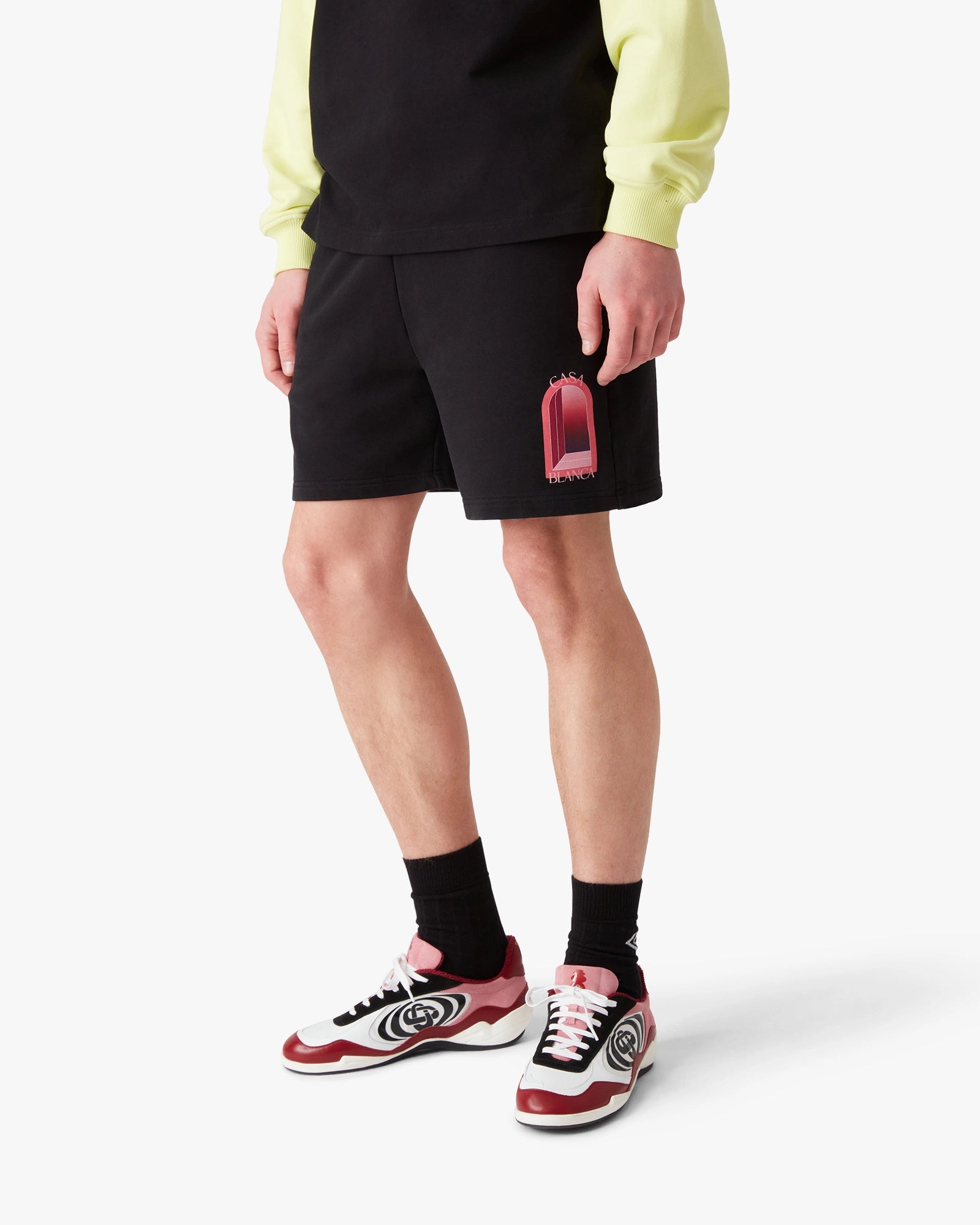 Casablanca L'Arche Shorts Nero Cotone Bio Felpa