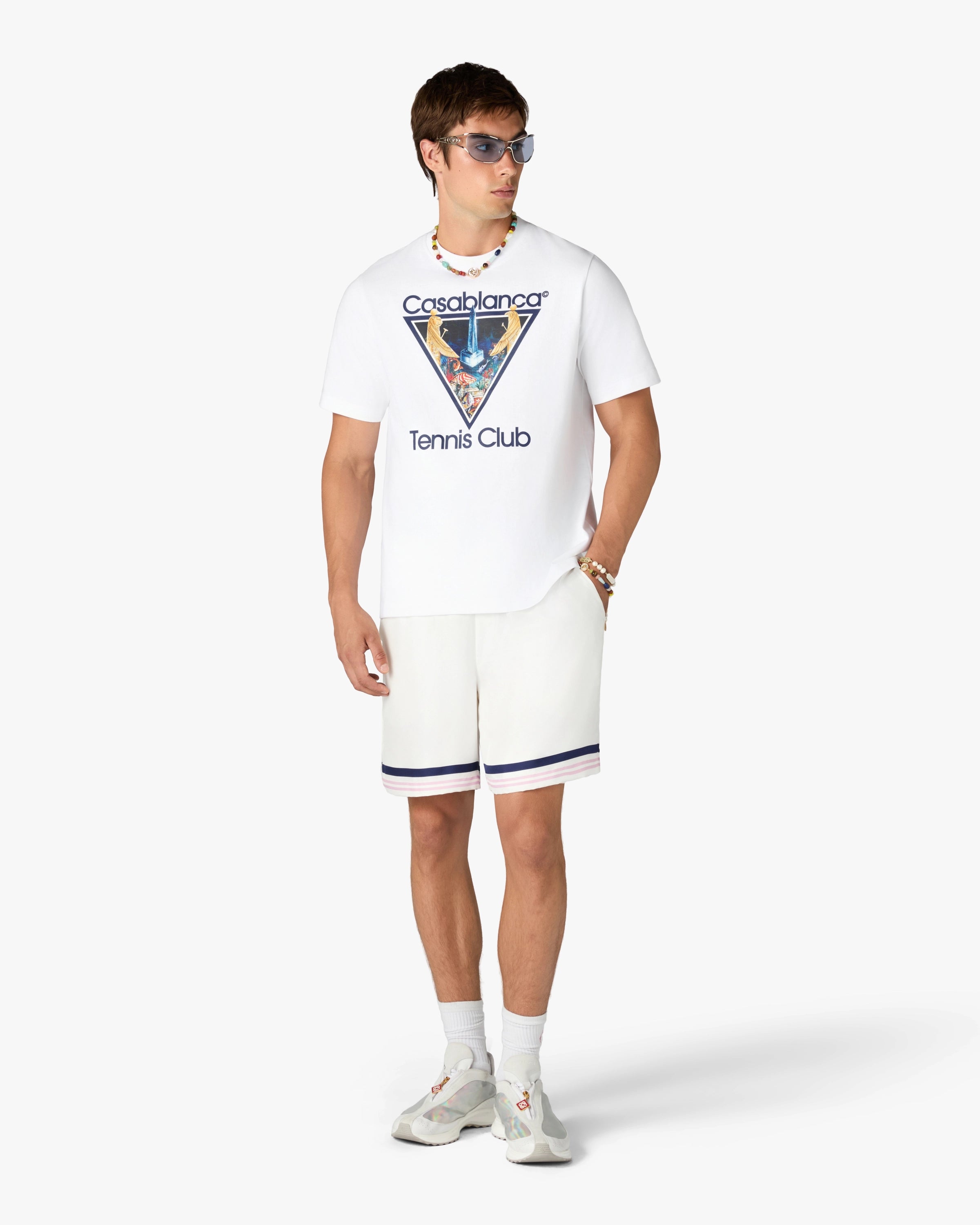 Casablanca Monde Perdu Tennis Club Icon t-shirt bianca cotone