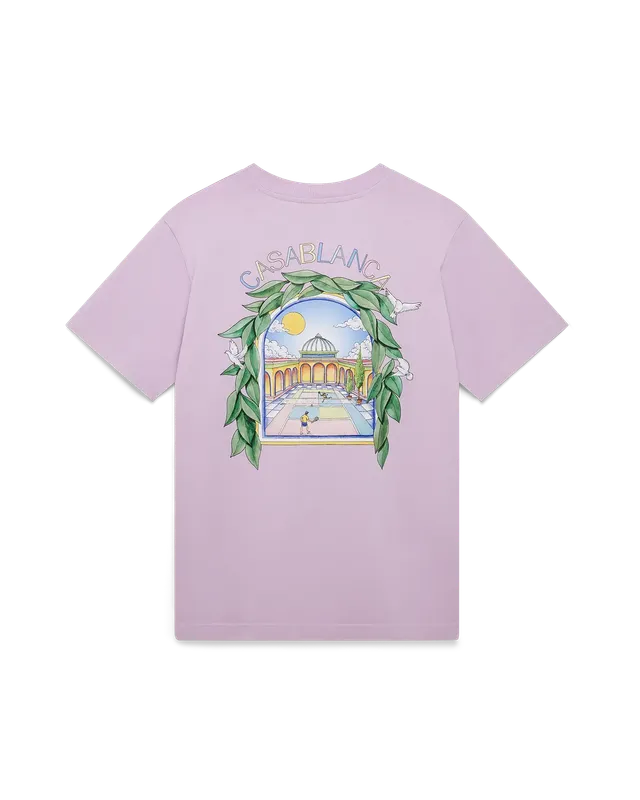 Casablanca L'Arche de Tennis T-shirt Lilla Cotone