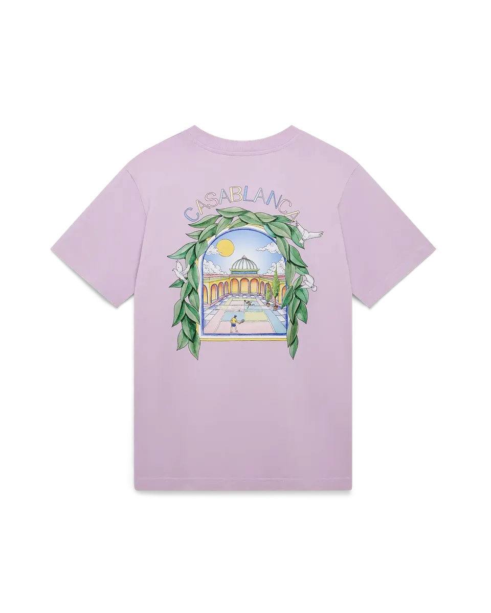 Casablanca L'Arche de Tennis T-shirt Lilla Cotone