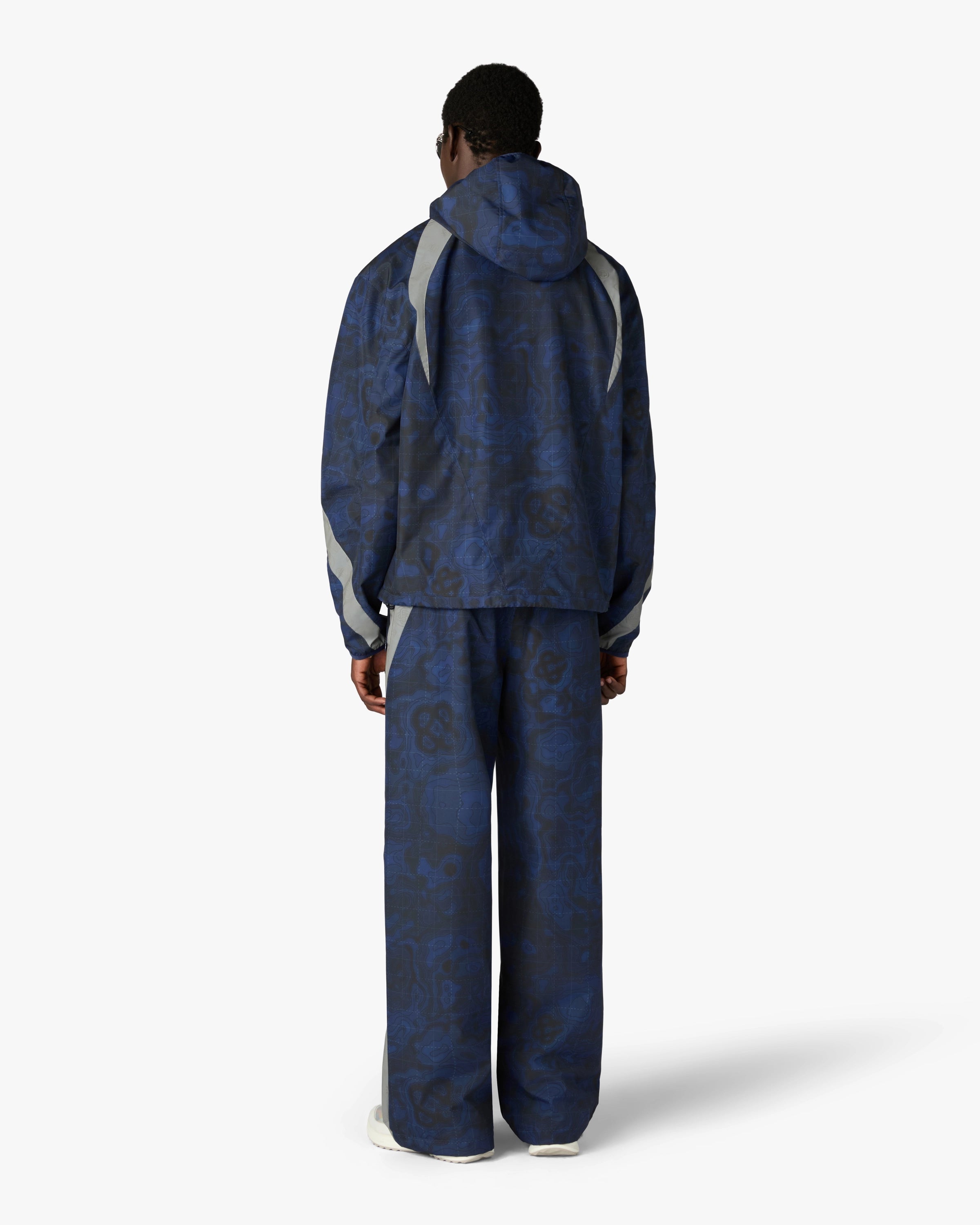 Casablanca Heatmap giacca cappuccio blu zip con coulisse