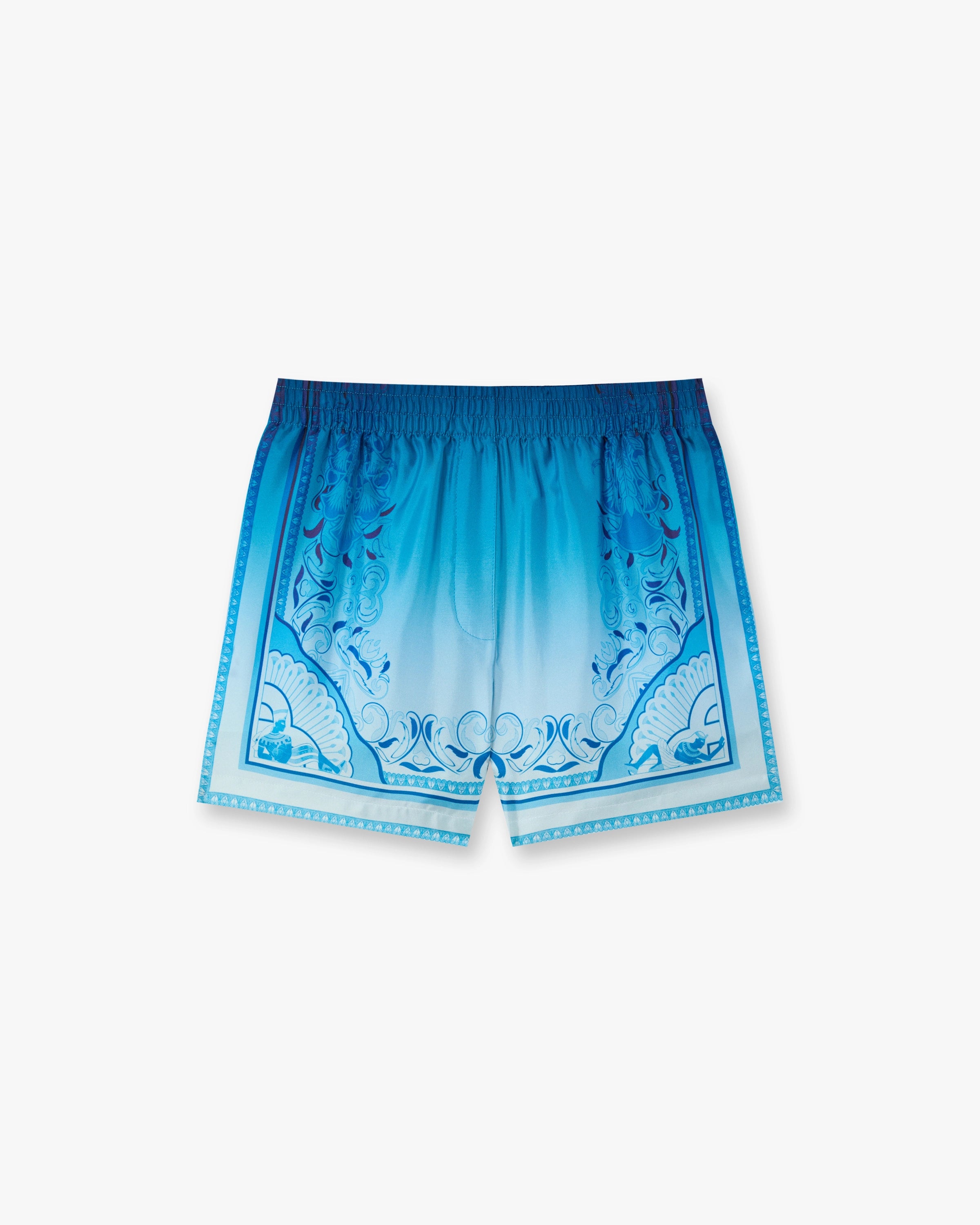 Casablanca Egyptian Rug pantaloncini seta blu sfumato