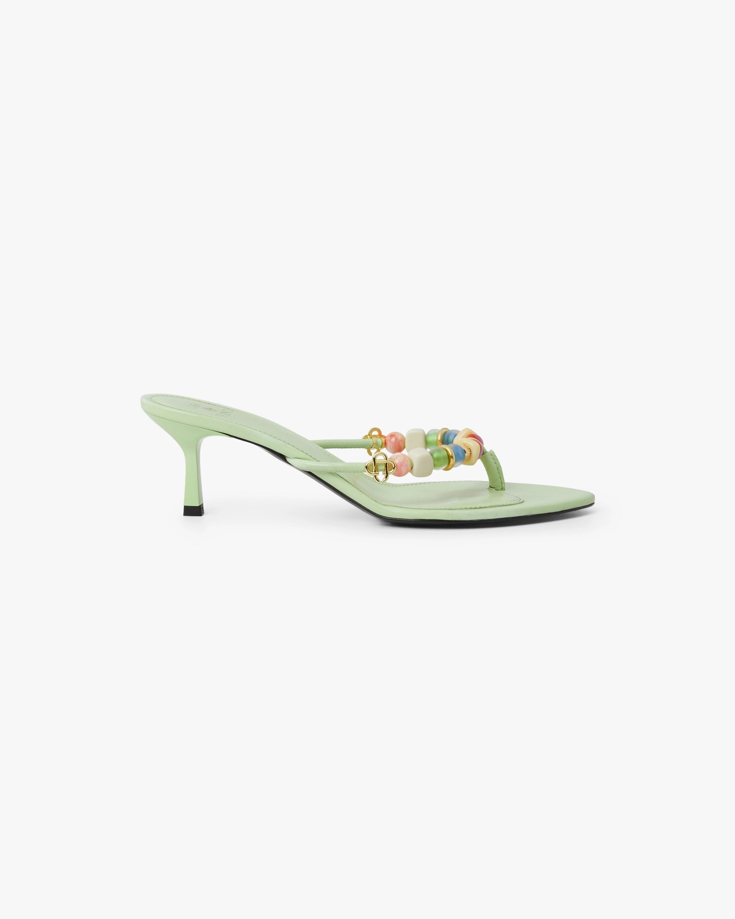 Casablanca Mint Beaded sandali donna menta pelle tacco 7cm
