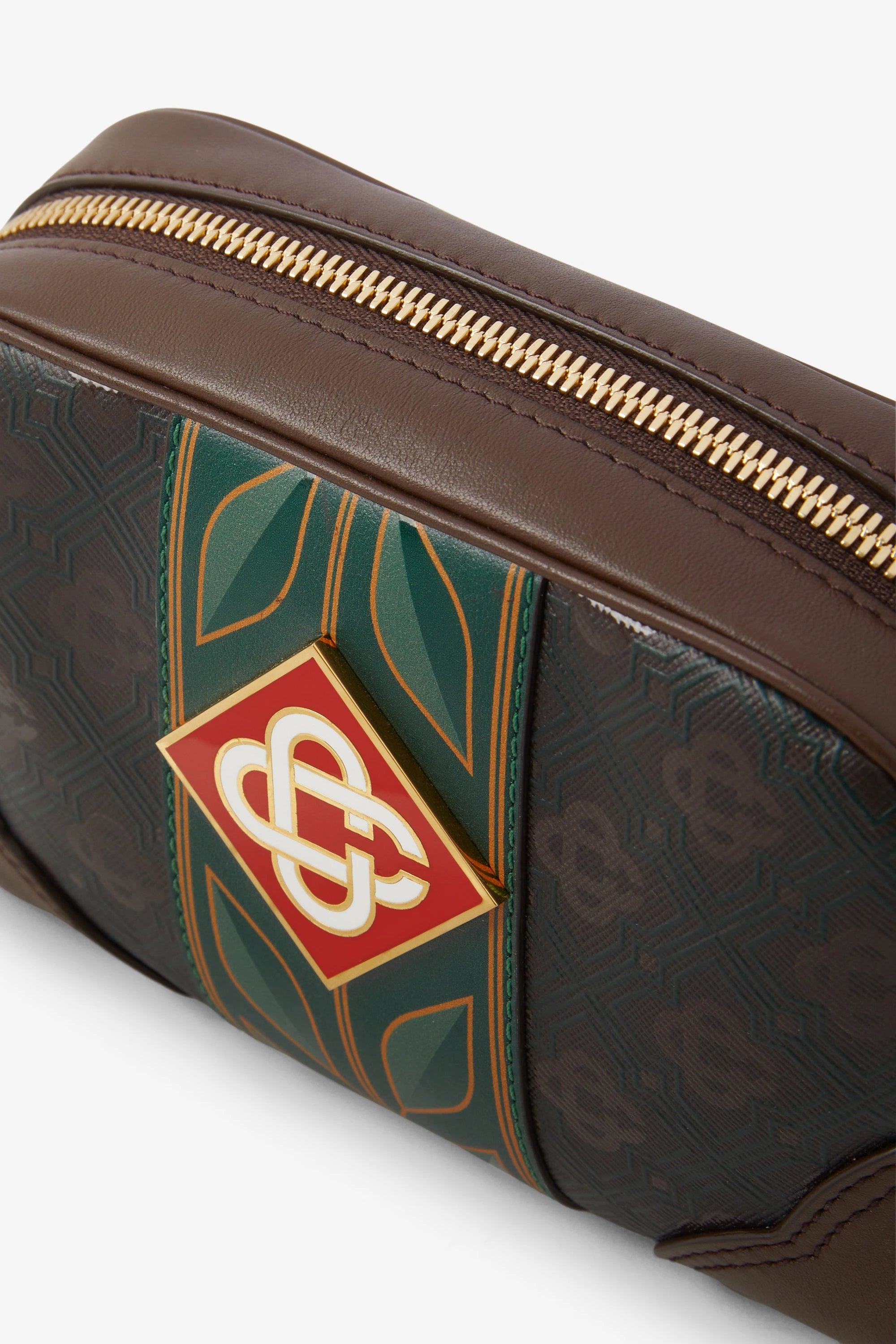 Casablanca Monogram borsa tracolla marrone scuro O/S