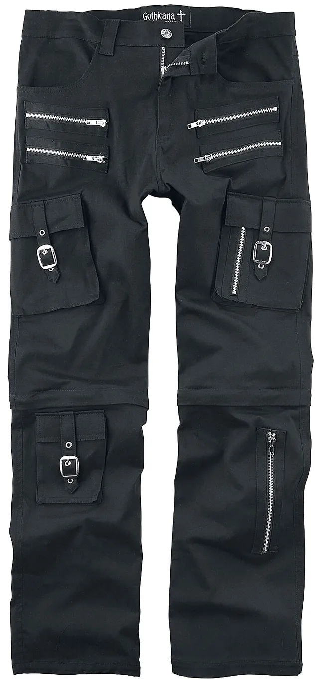 Gothicana by EMP Pantaloni Neri Staccabili W33L34 Gotici