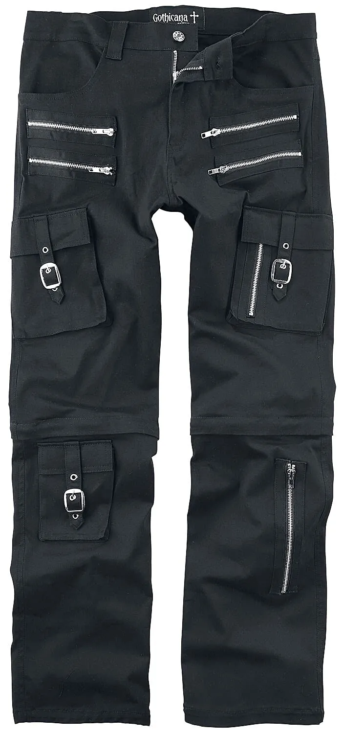 Gothicana by EMP Pantaloni Neri Staccabili W33L34 Gotici