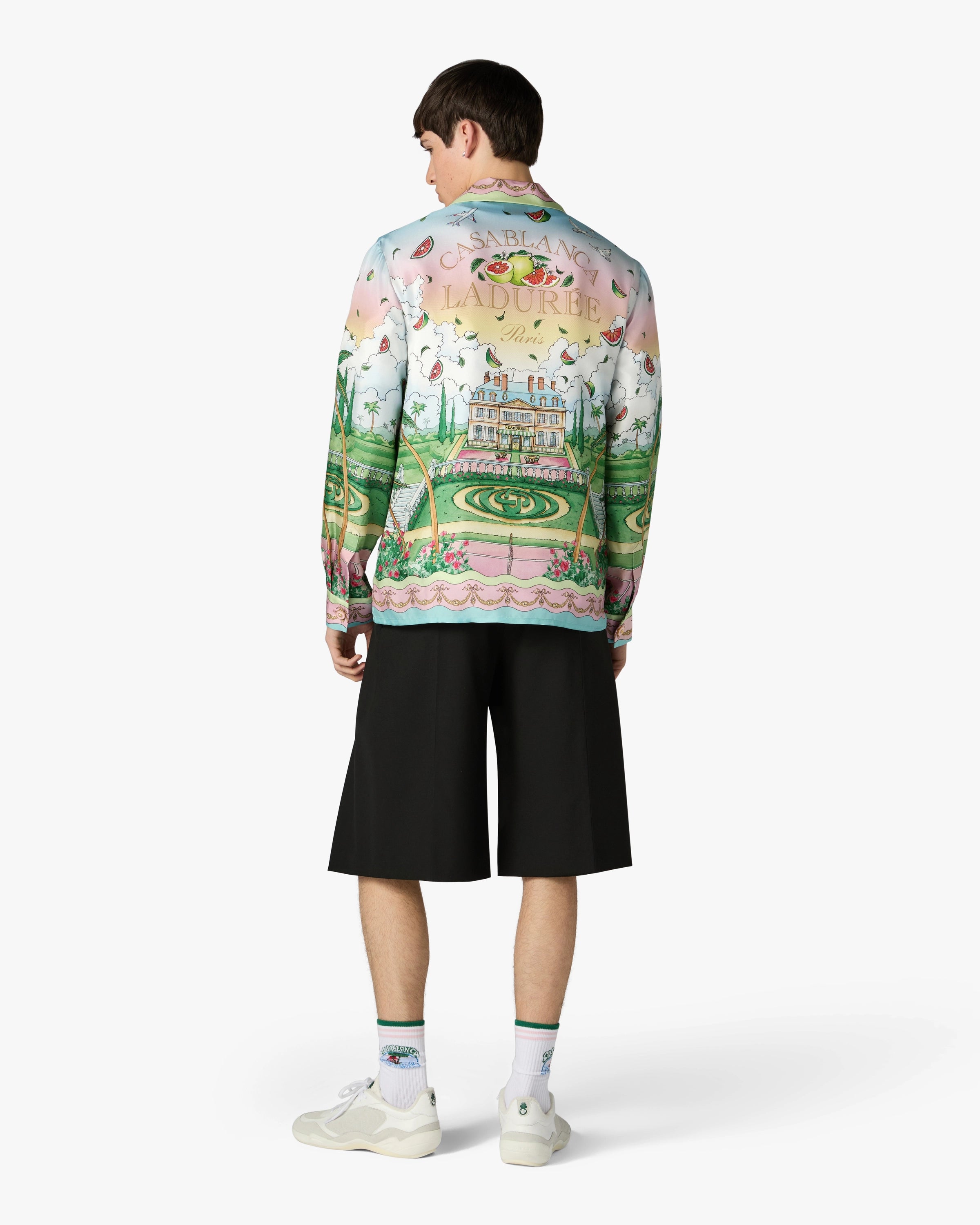 Casablanca Laduree x Casablanca camicia seta multicolore