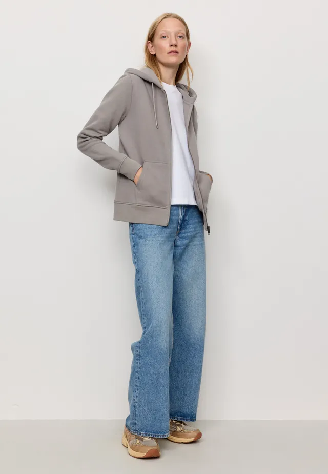 Recolution Dahlia felpa con cappuccio greige cotone bio