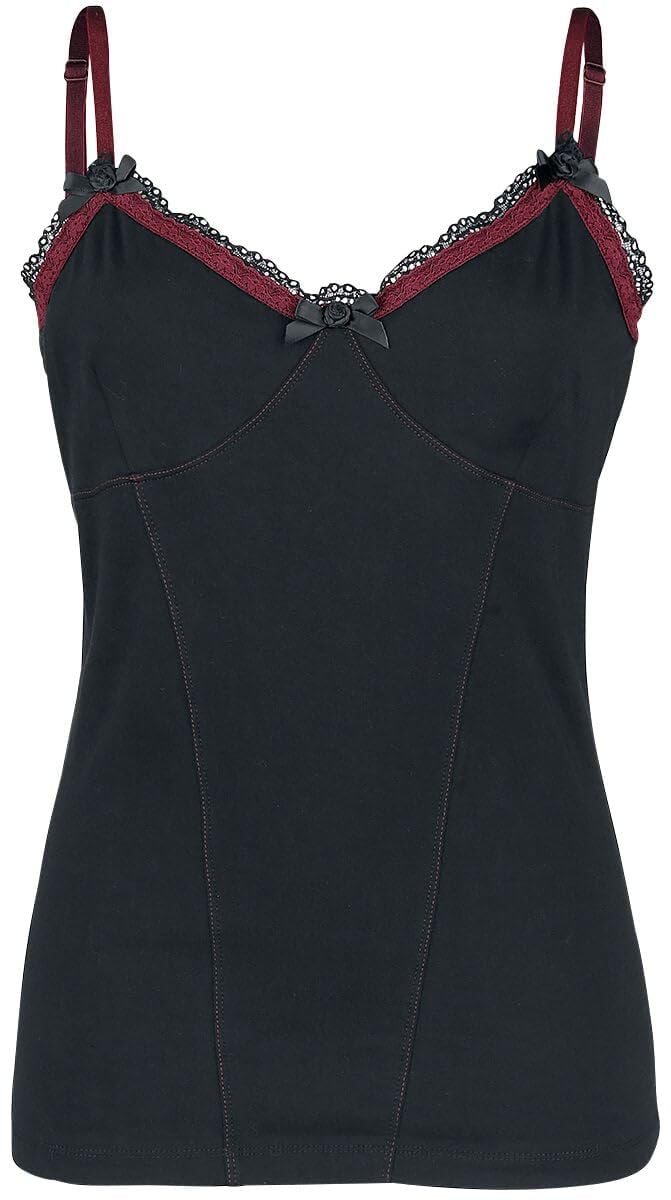 Gothicana by EMP top nero in pizzo donna taglia M