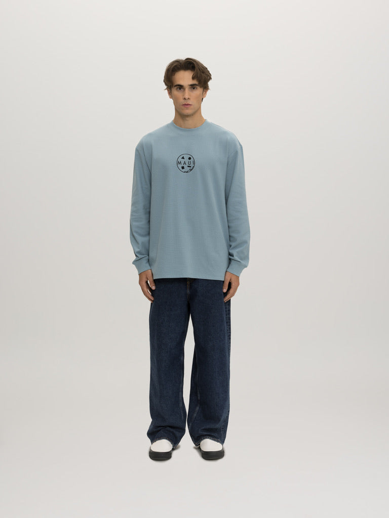 Maui & Sons Cookie maglia termica waffle blu pesante