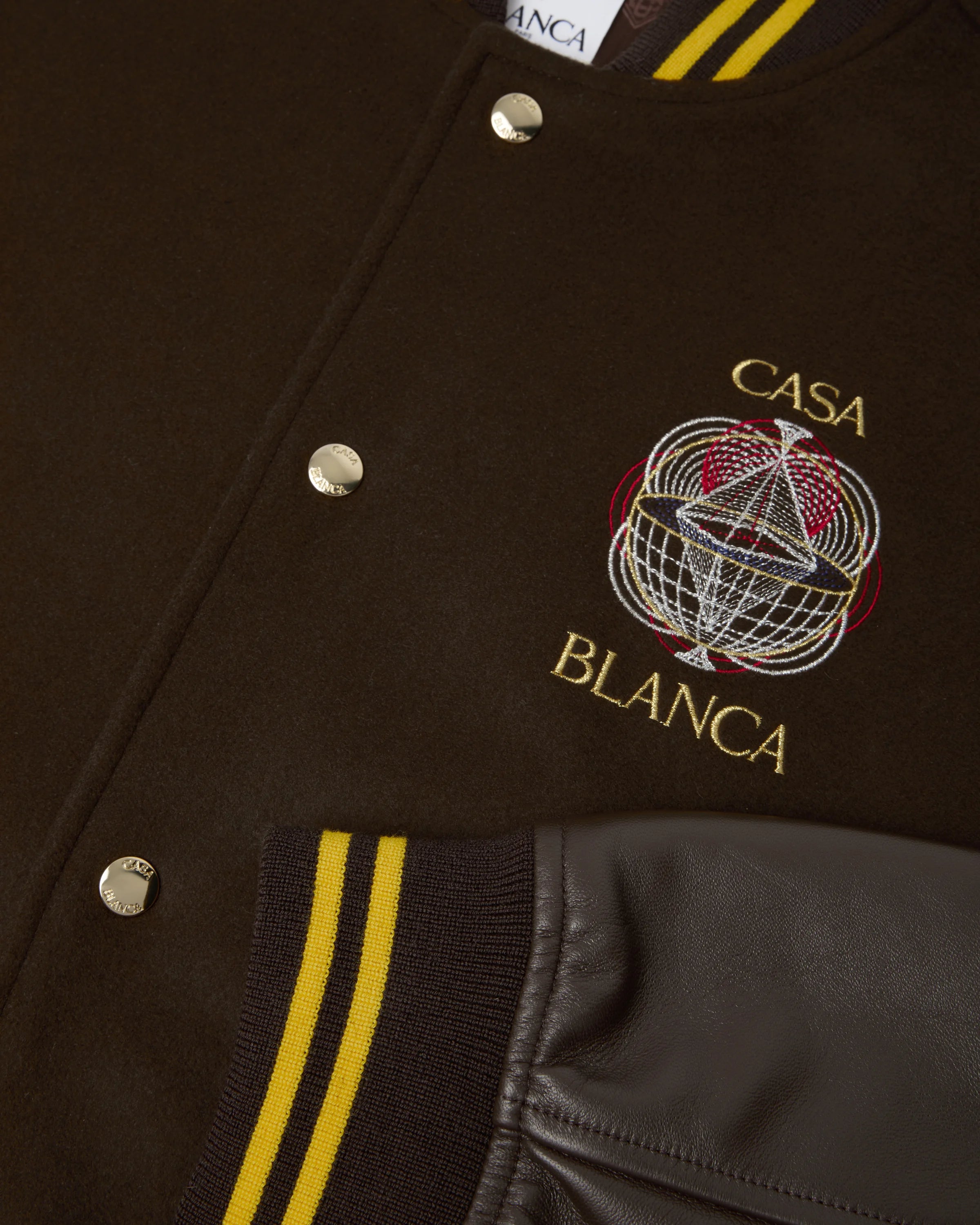 Casablanca Celestial Pyramid giacca varsity marrone lana