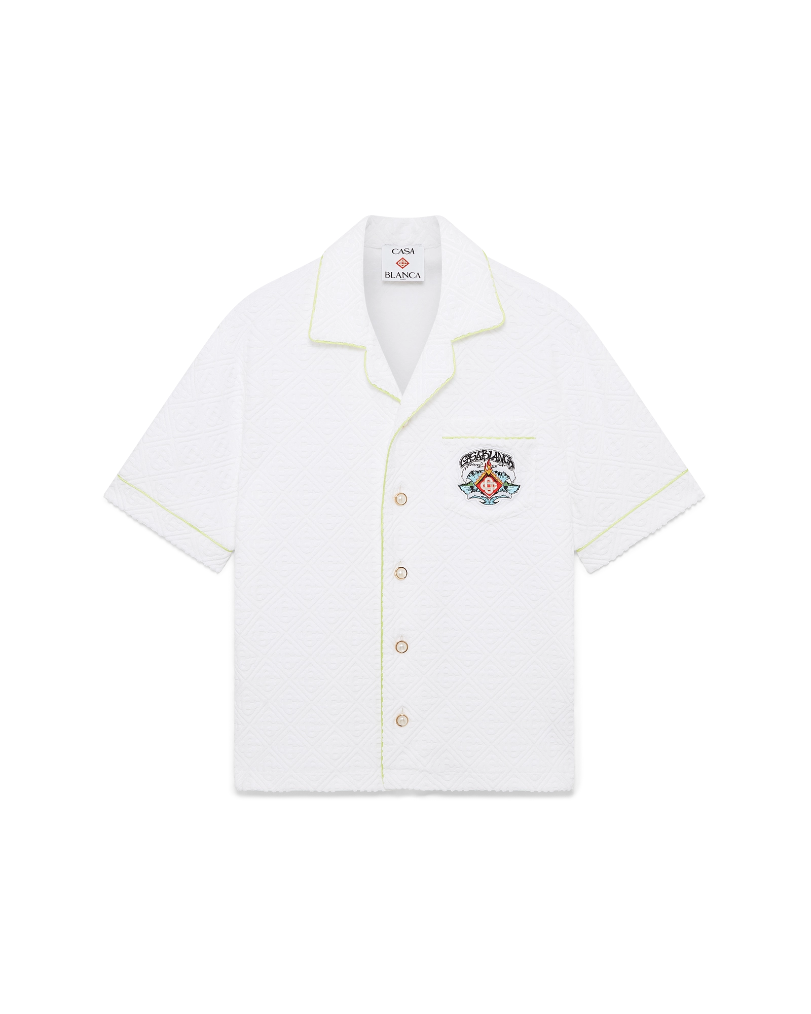 Casablanca Towelling camicia bianca spugna ricamata