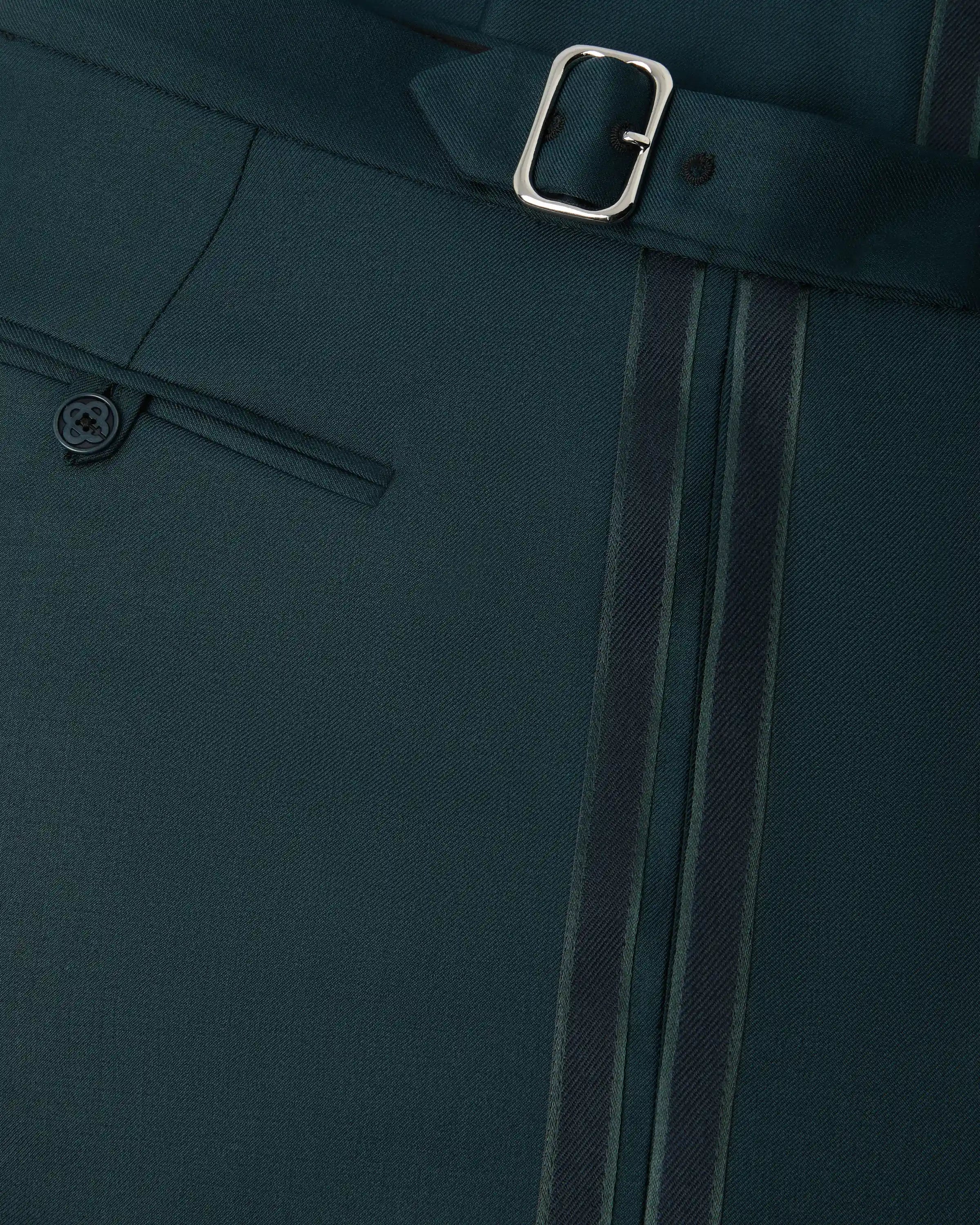 Casablanca Dark Teal Straight Leg pantaloni verde petrolio lana