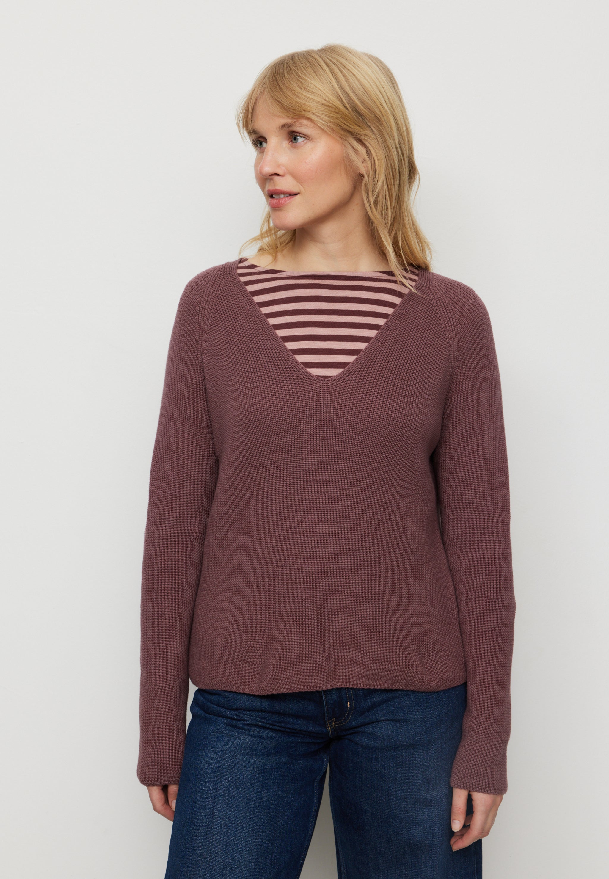 Recolution Arugula maglione donna wild berry cotone bio
