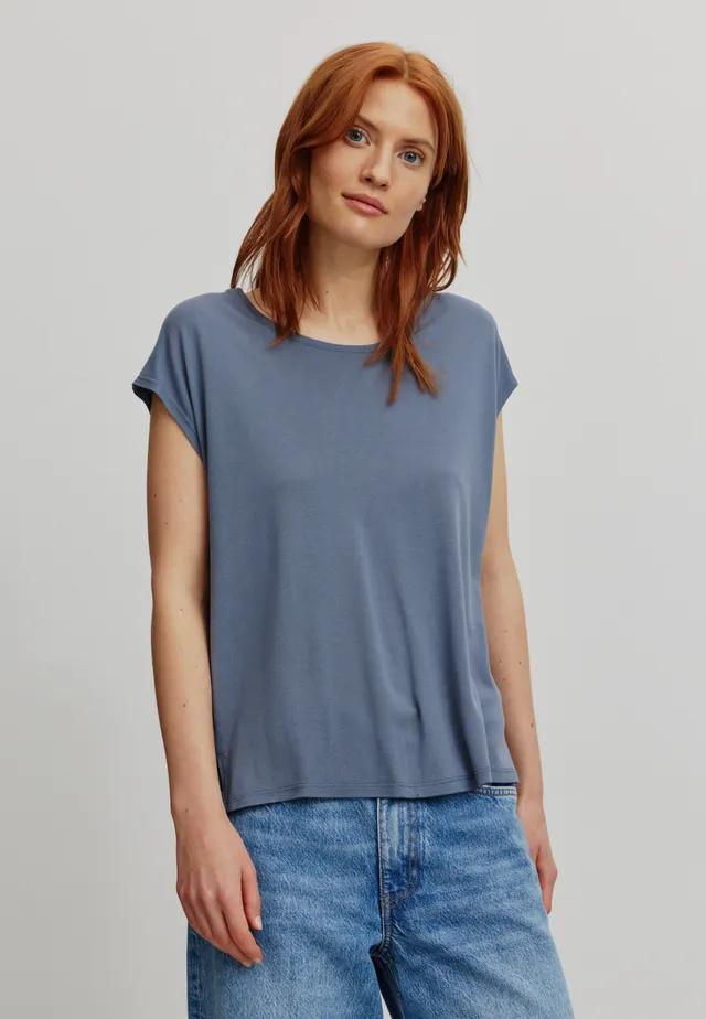 Recolution Mithila t-shirt blu polvere viscosa loose fit