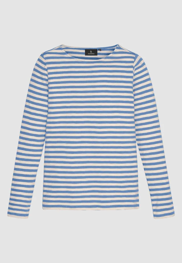 Recolution Iris Stripes maglia a righe blu cotone bio