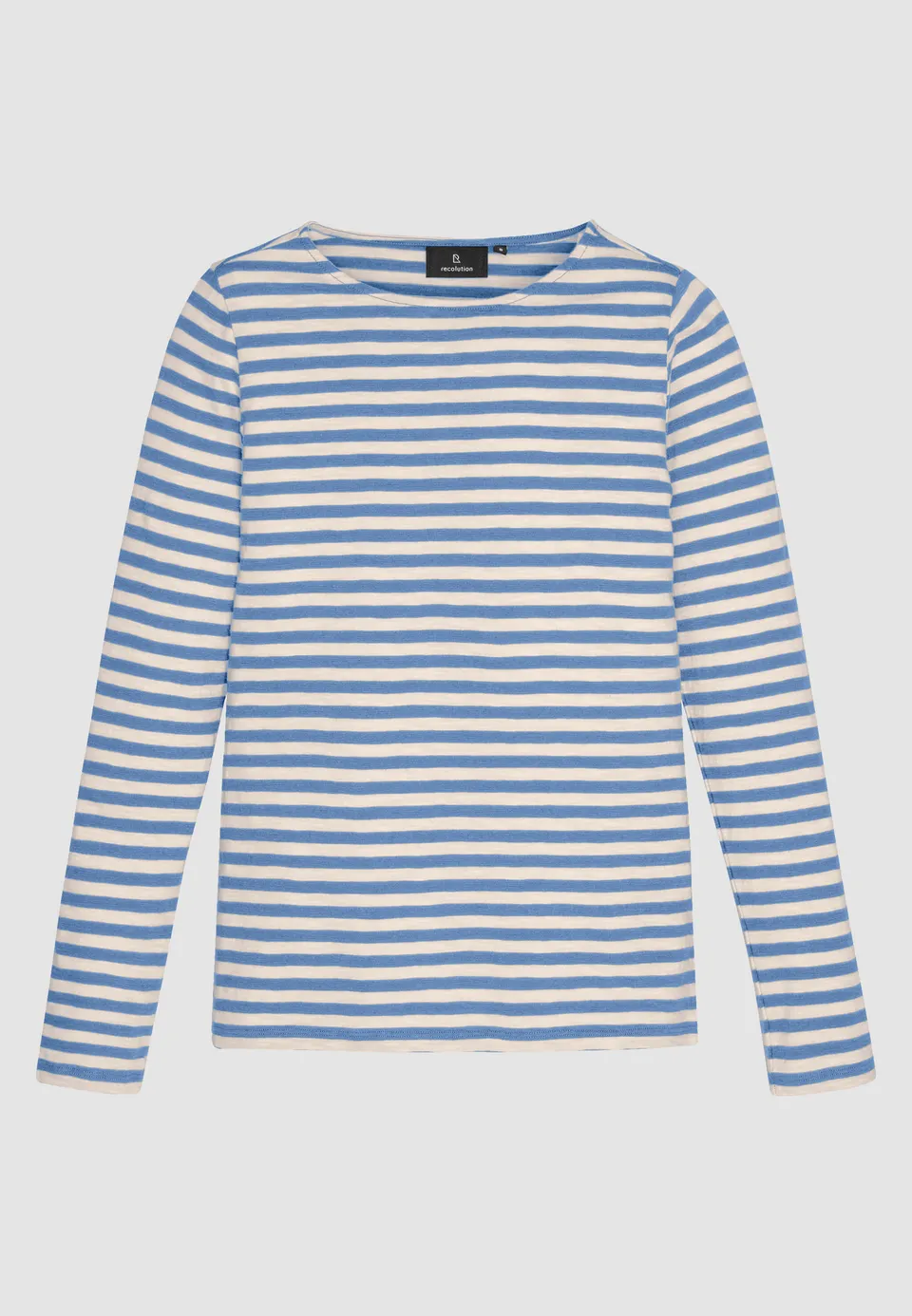 Recolution Iris Stripes maglia a righe blu cotone bio