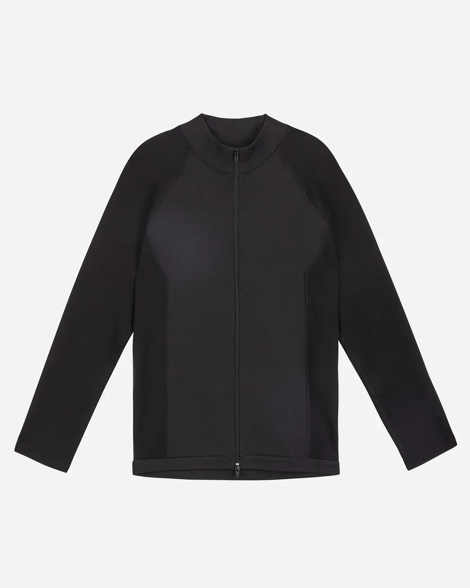 Noskra Wagwan Knitted felpa nera lana full zip