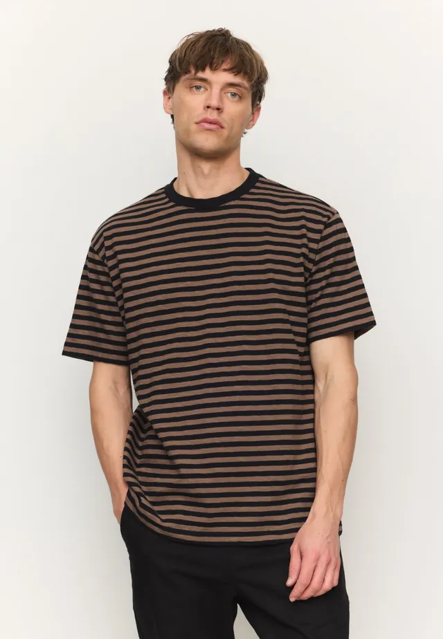 Recolution Delonix Stripes t-shirt marrone cotone bio