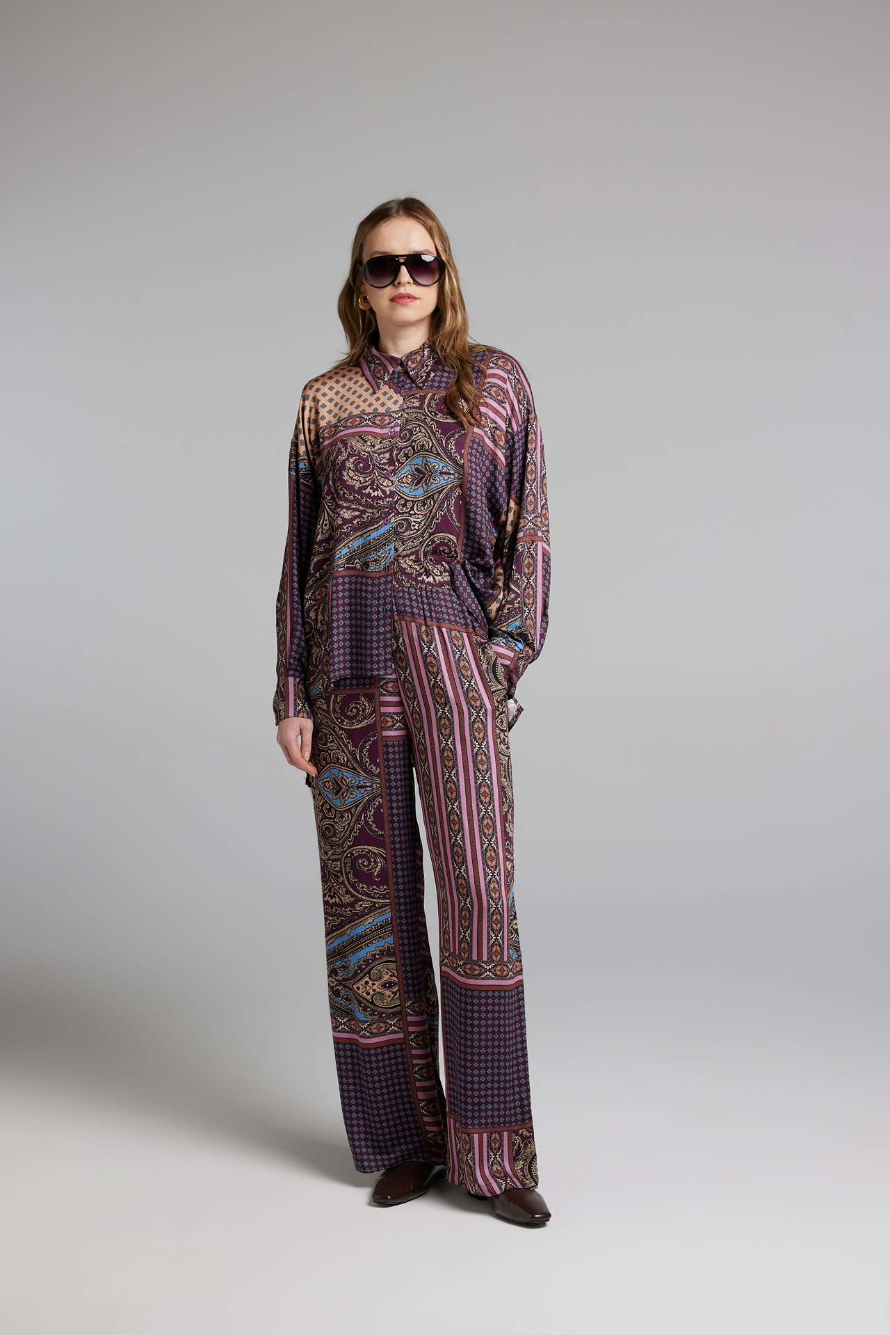 Sarah Chole 27955 camicia in fluido diagonale