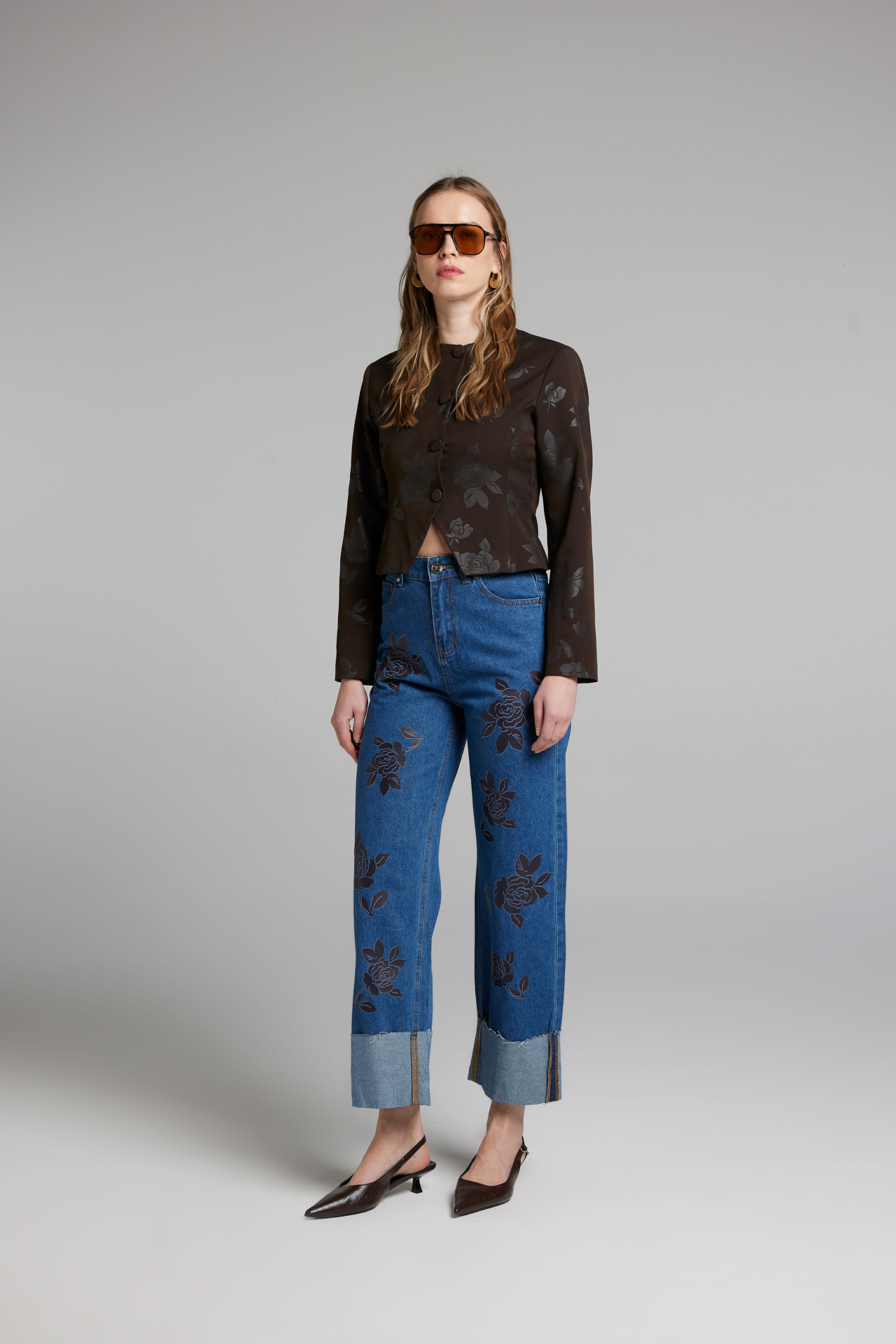 Sarah Chole SJ9182 jeans applicazioni cotone