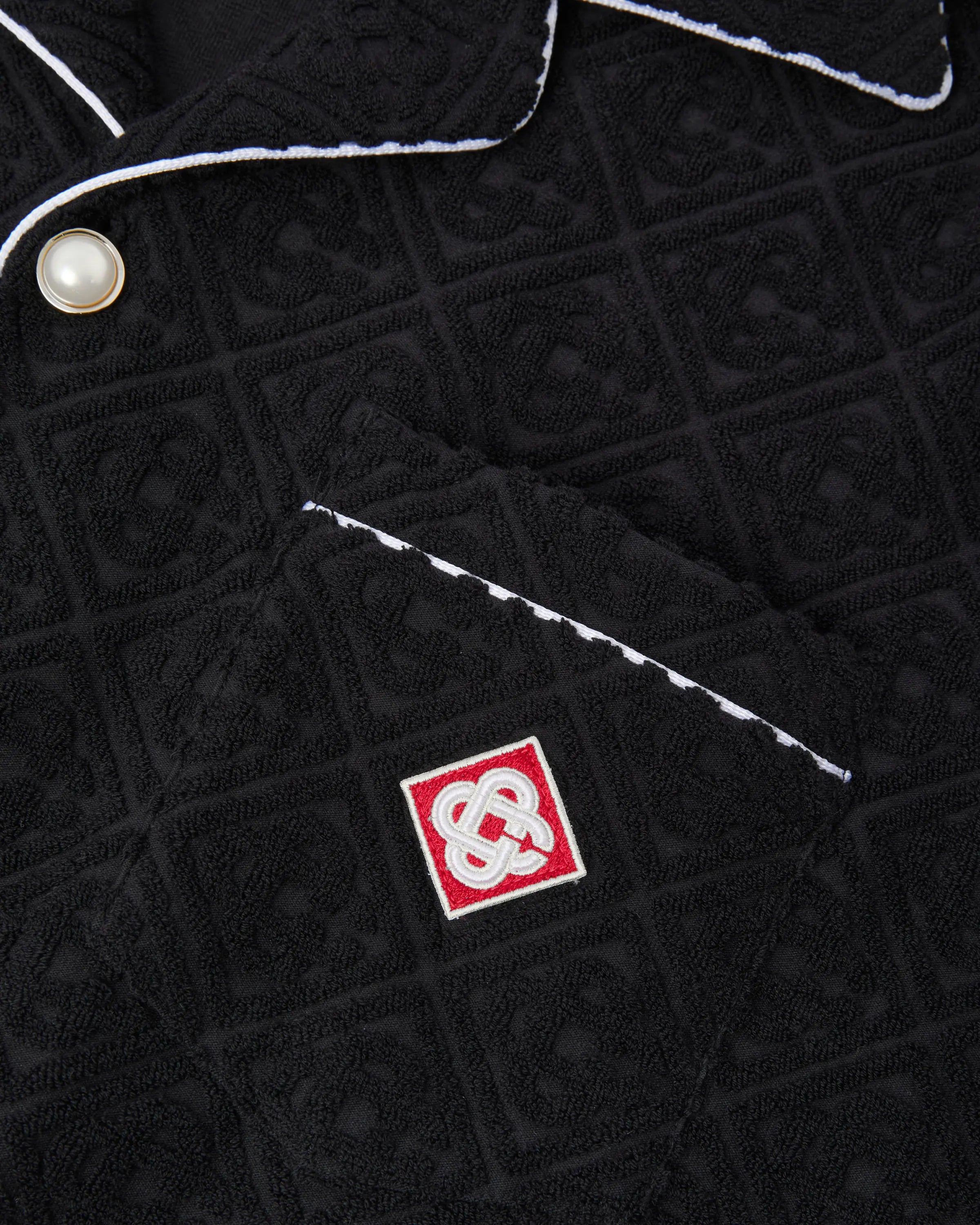 Casablanca Towelling Monogram camicia nera spugna monogram