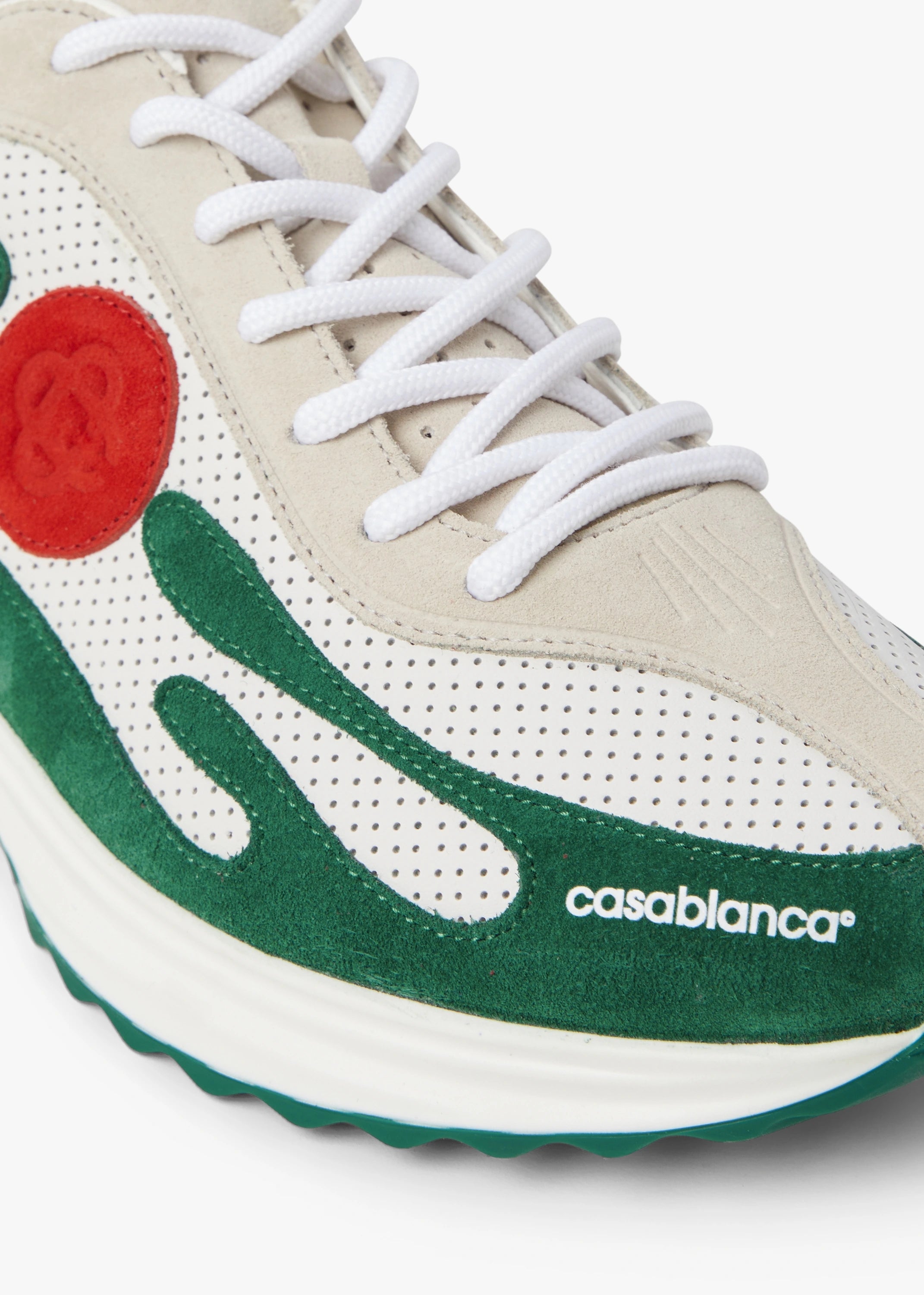 Casablanca Stade sneakers donna bianco verde tessuto