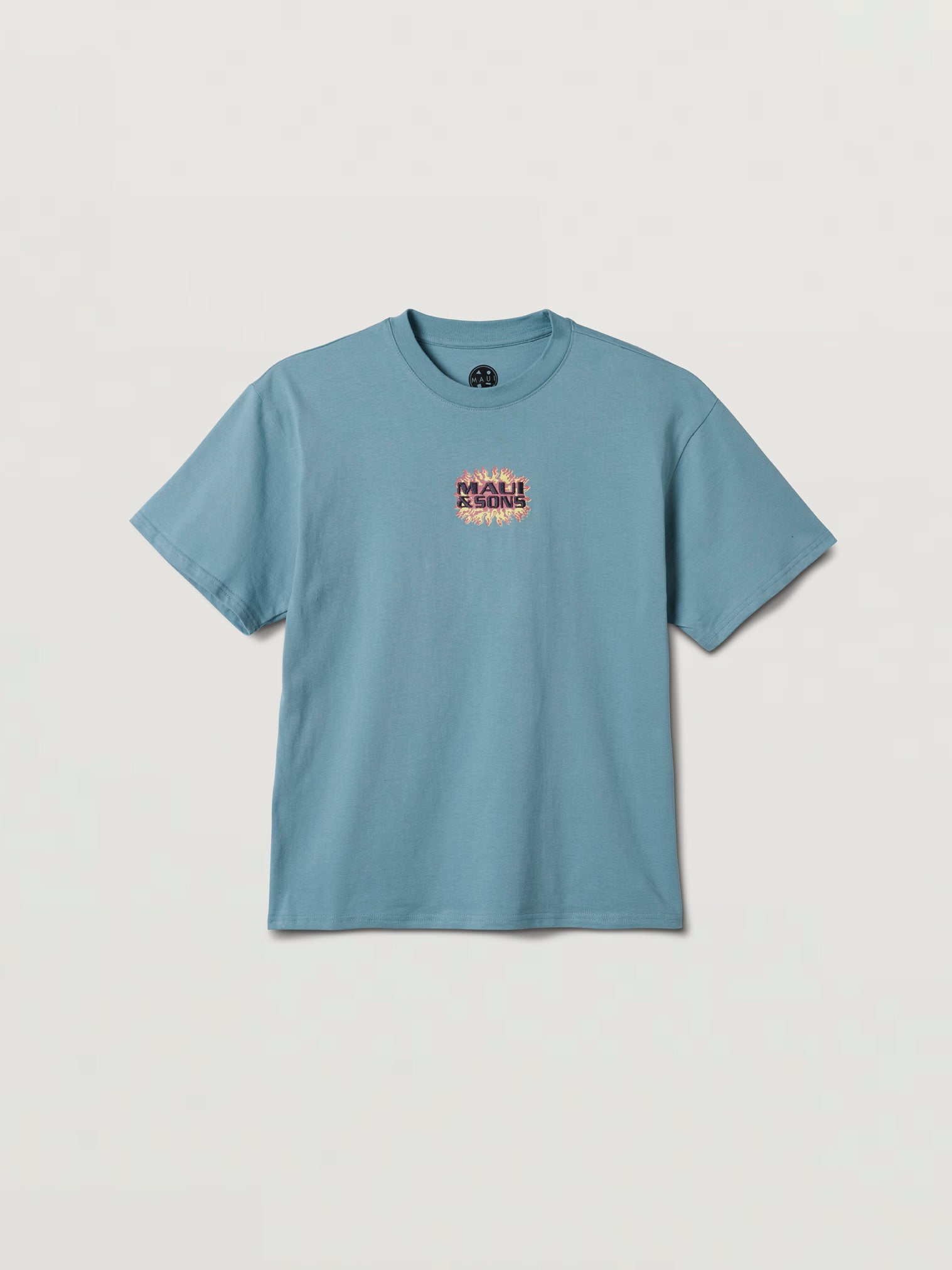 Maui and Sons Nova maglietta boxy blu acciaio cotone