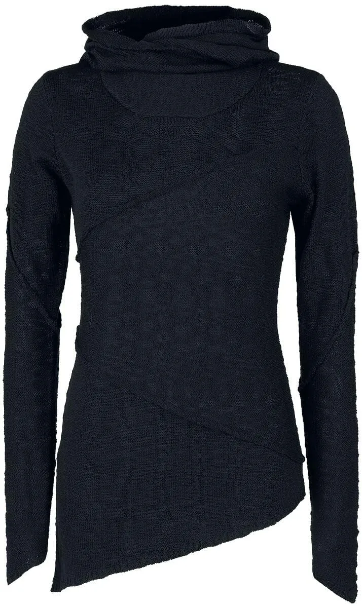 Gothicana by EMP Pullover Nero con Cappuccio L Gotico