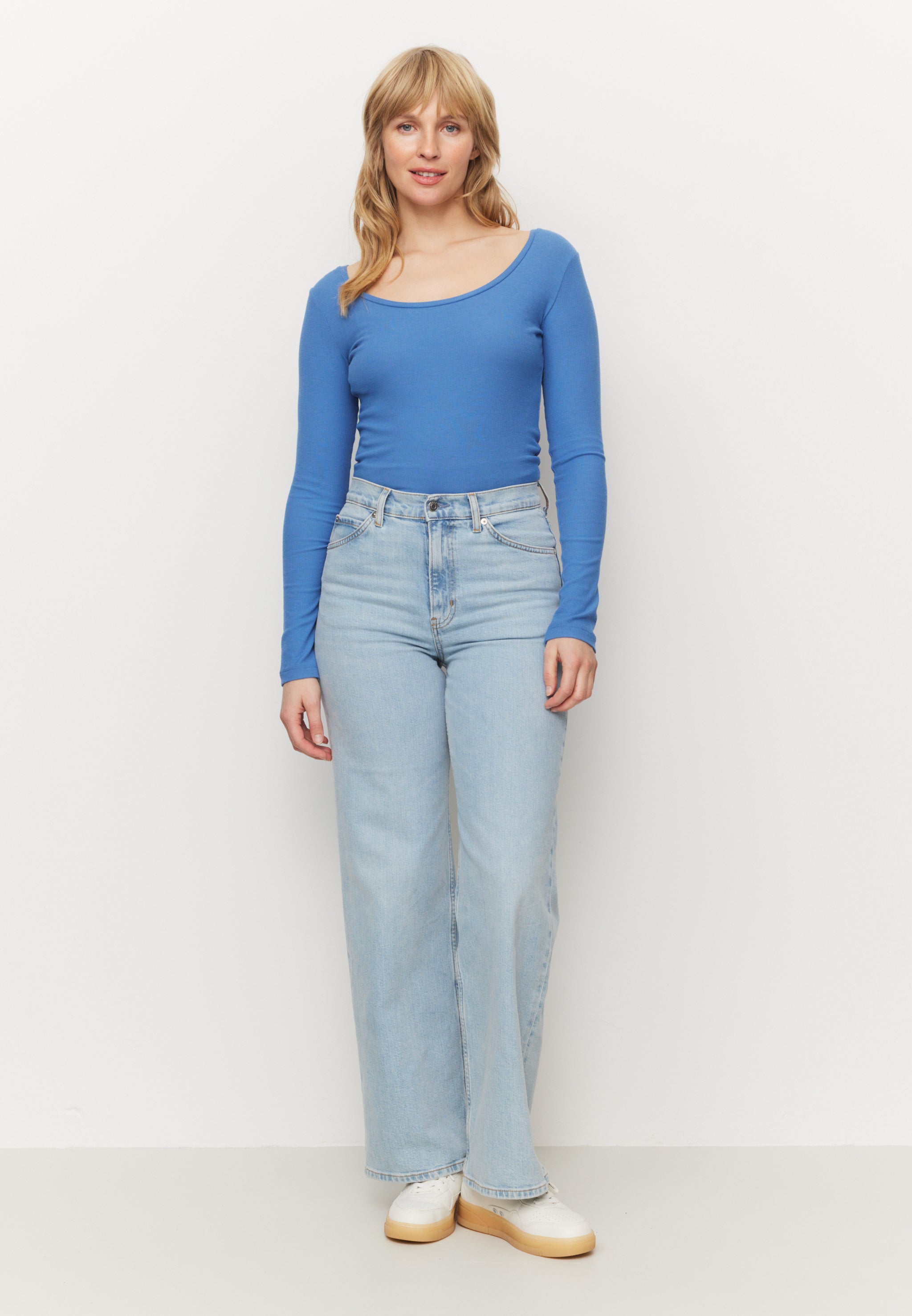 Recolution Senna maglia manica lunga blu costina