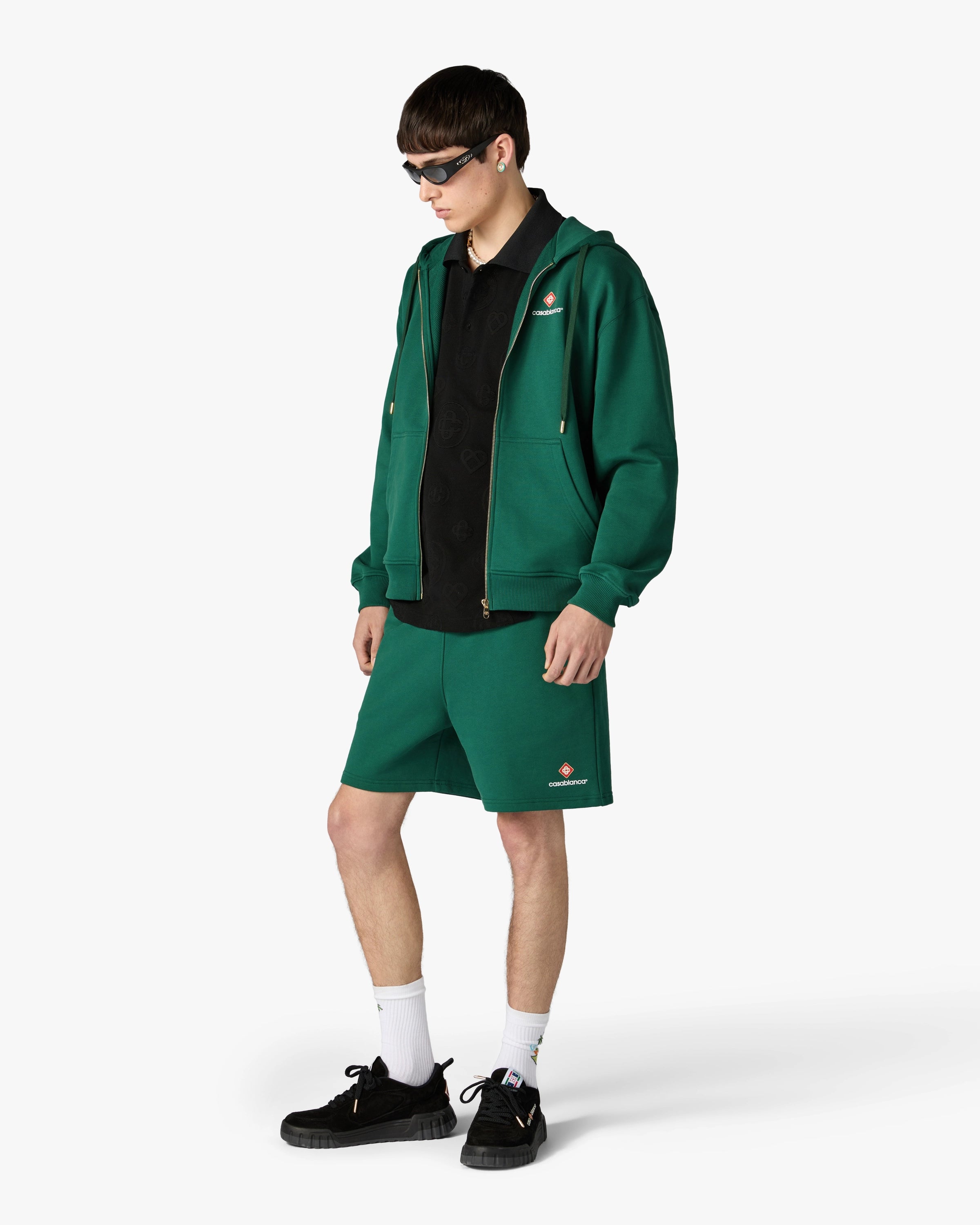 Casablanca Sport Type pantaloncini tuta verdi cotone