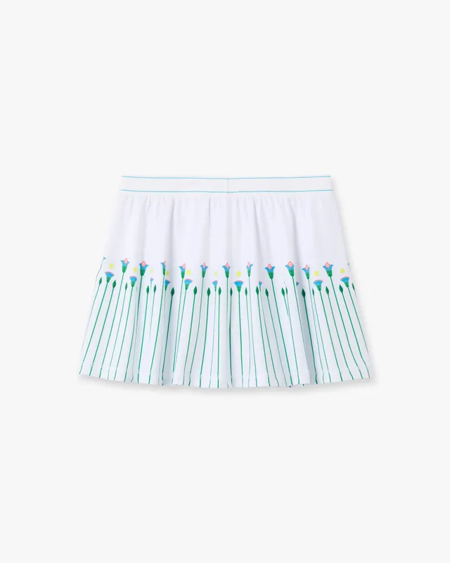 Casablanca Floral Stripe gonna tennis bianca mini