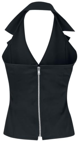 Gothicana by EMP top nero collo alto con lacci taglia XL
