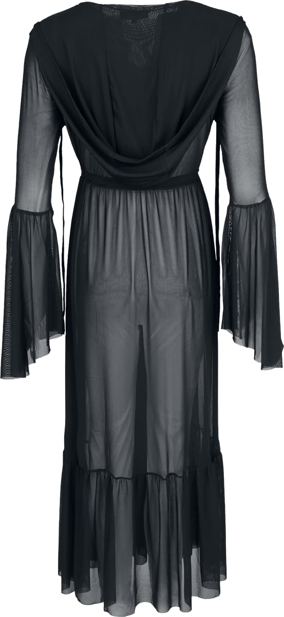 Gothicana Vailed in Darkness Dramatic Hooded Duster cardigan nero XL cappuccio