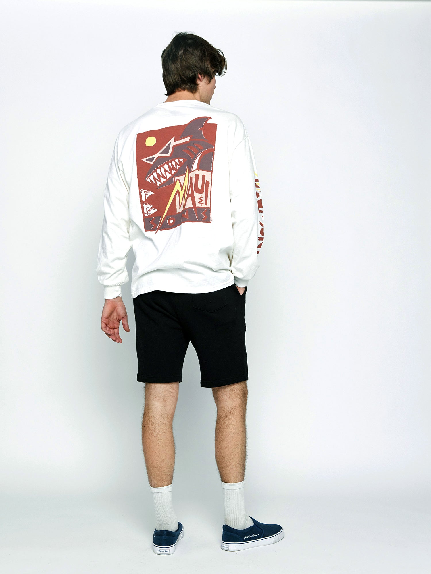 Maui and Sons Deco Shark maglia maniche lunghe beige cotone
