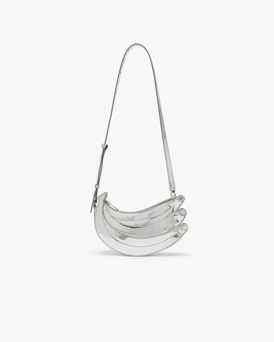 Casablanca Banana borsa pelle argento tracolla regolabile
