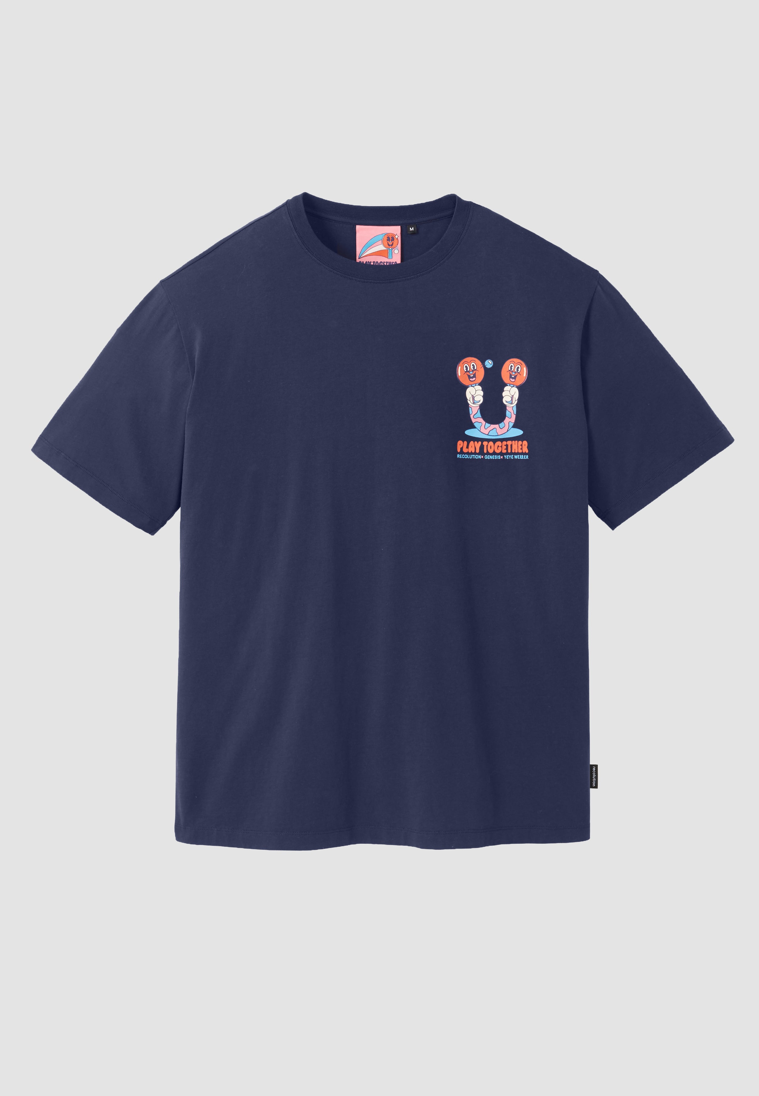 Recolution Aposeris Play Together t-shirt blu cotone bio