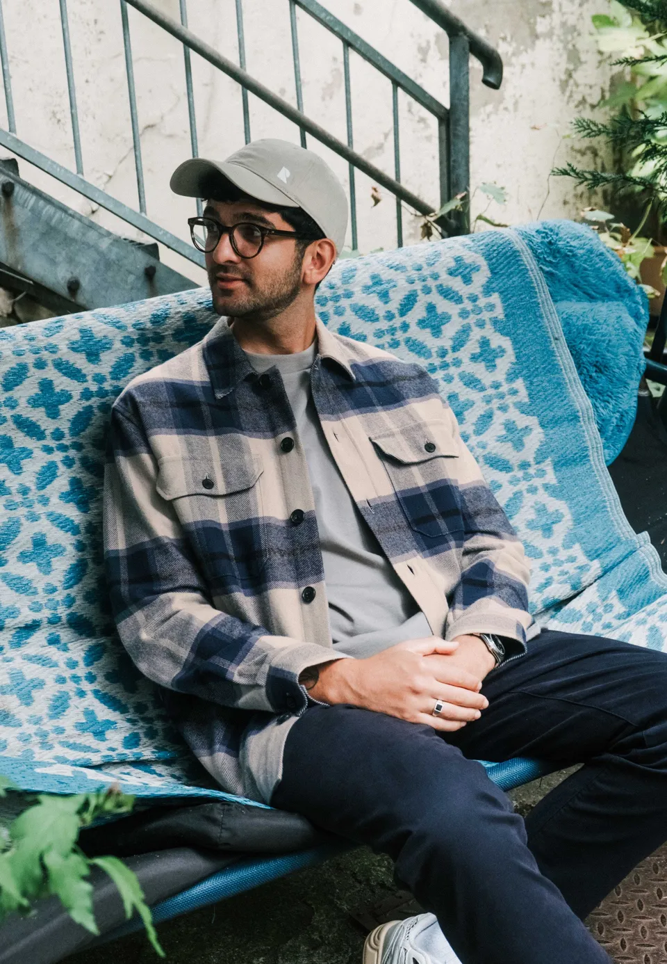 Recolution Mesquite Check camicia navy cotone bio