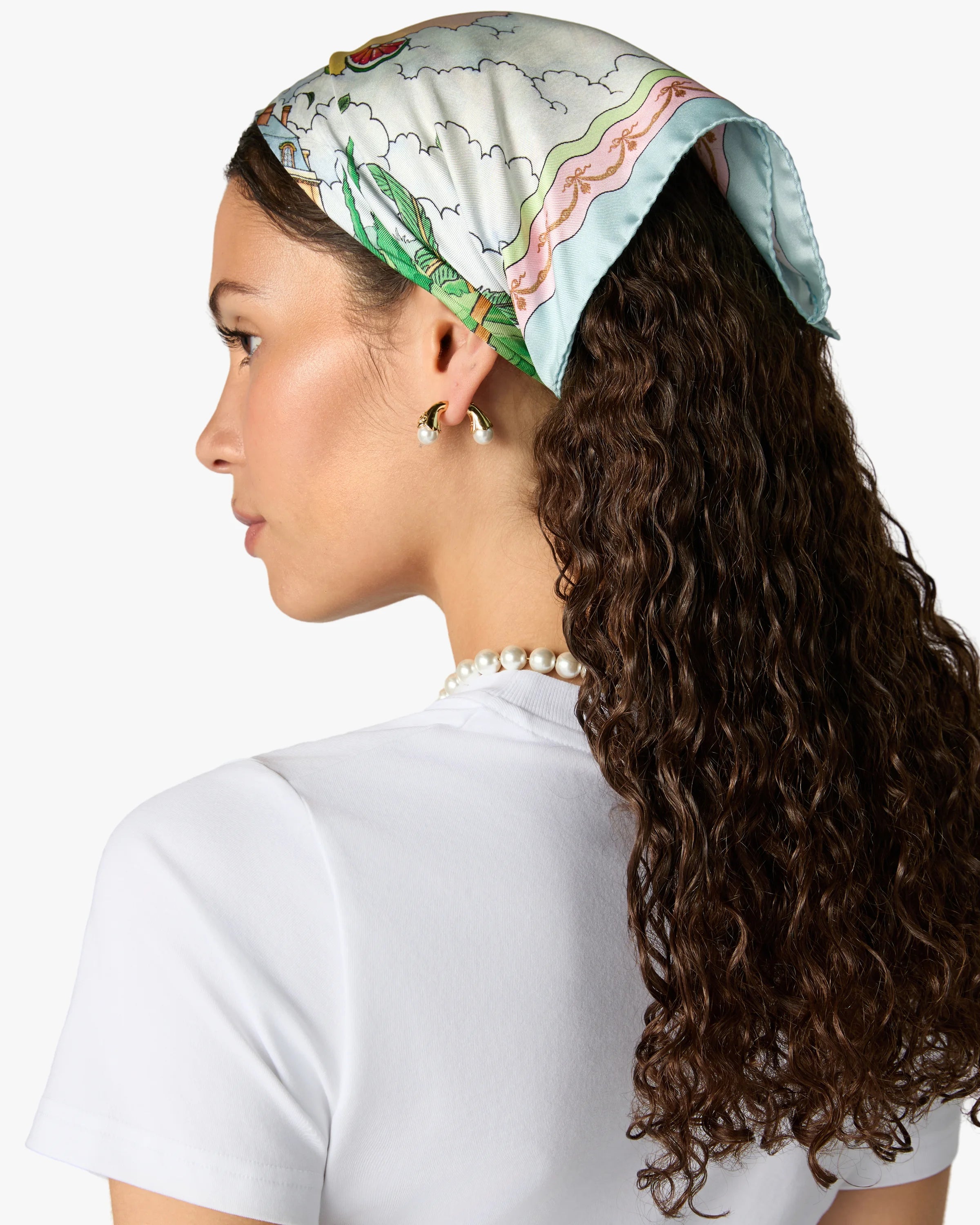 Casablanca Ladurée foulard seta multicolore 49cm