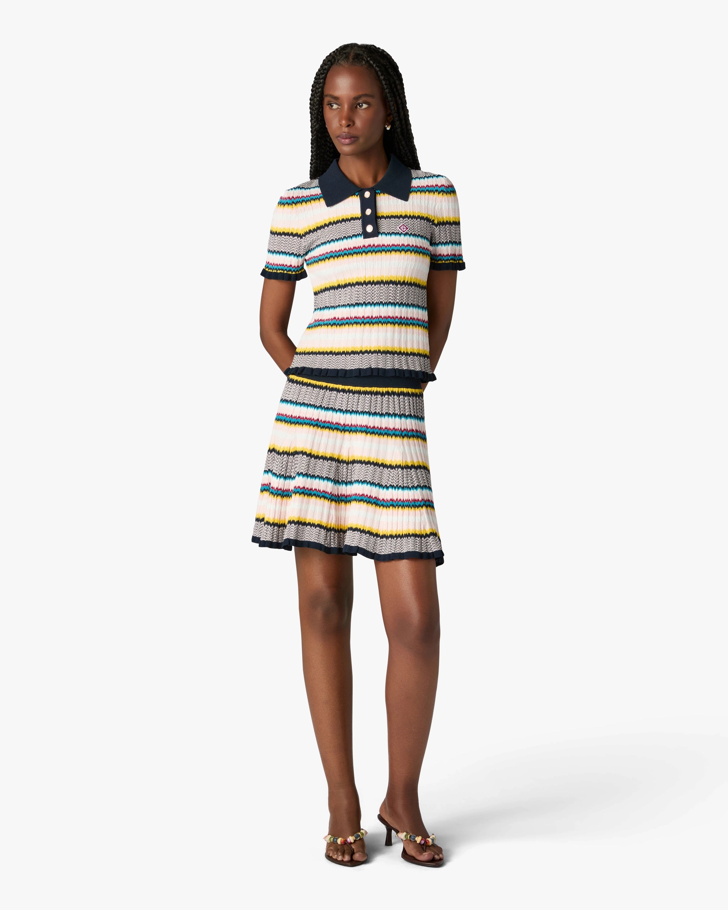 Casablanca Chevron polo maglia multicolore
