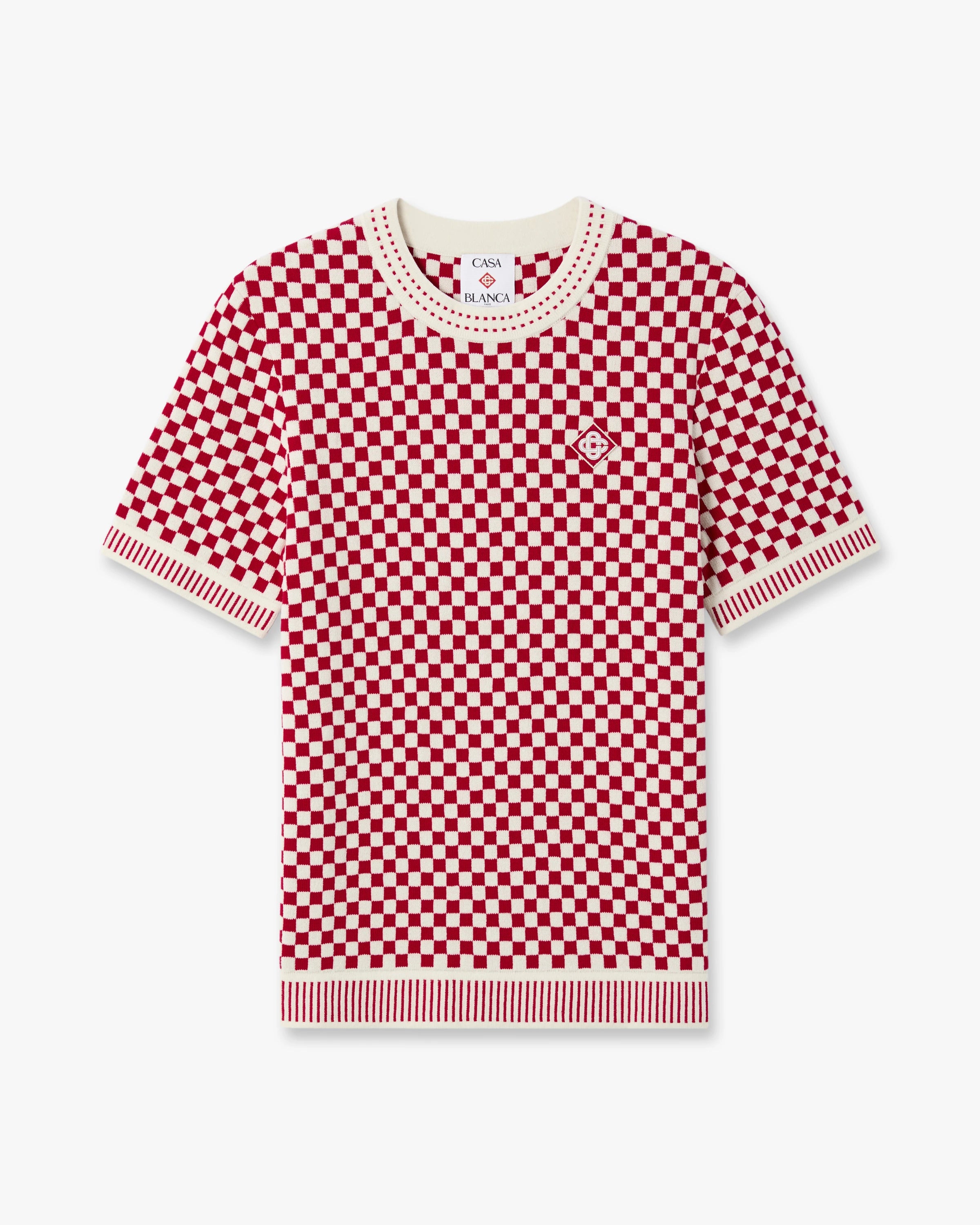 Casablanca Check maglietta quadri rossi cotone