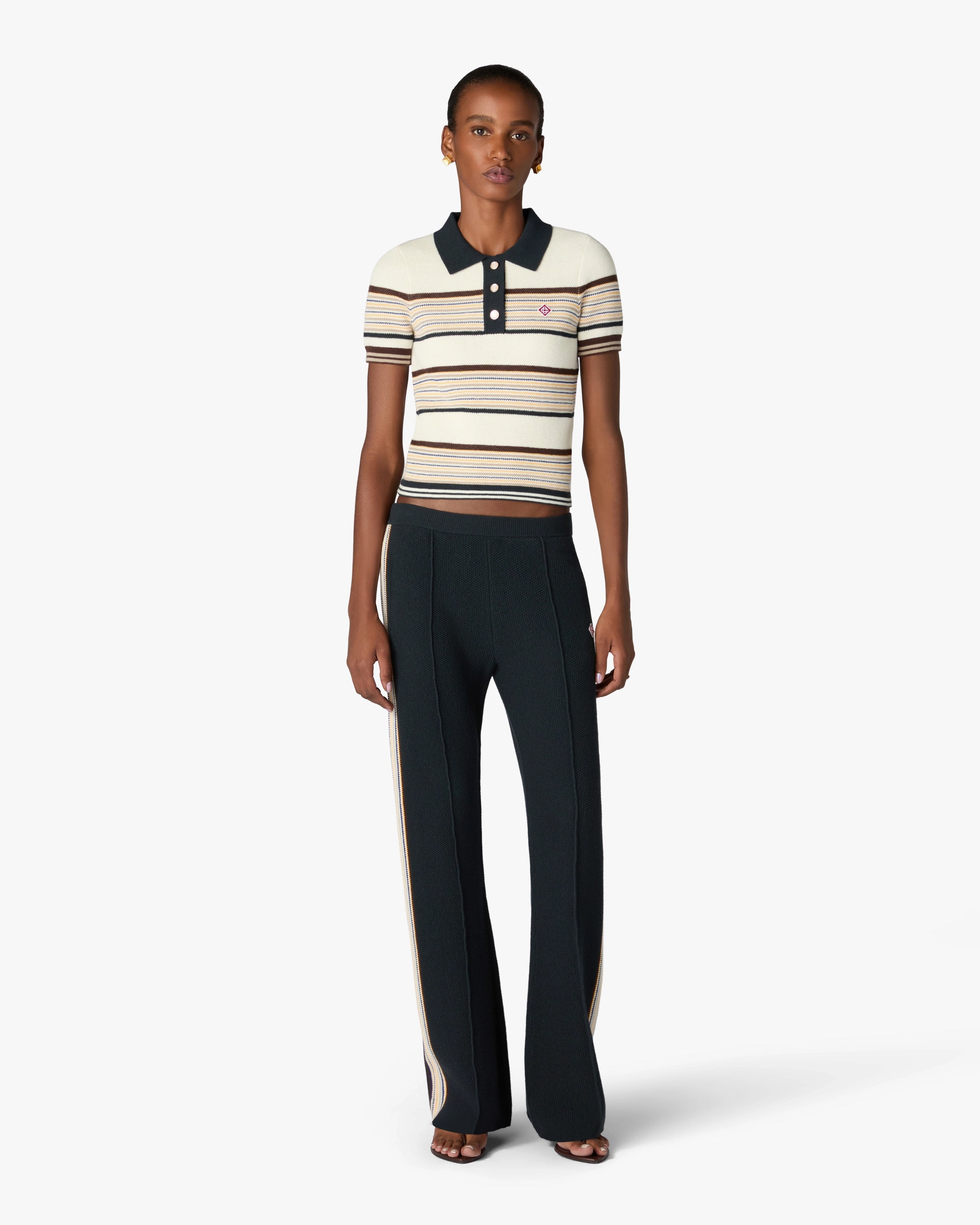 Casablanca Café Culture Polo Donna Multicolore lana