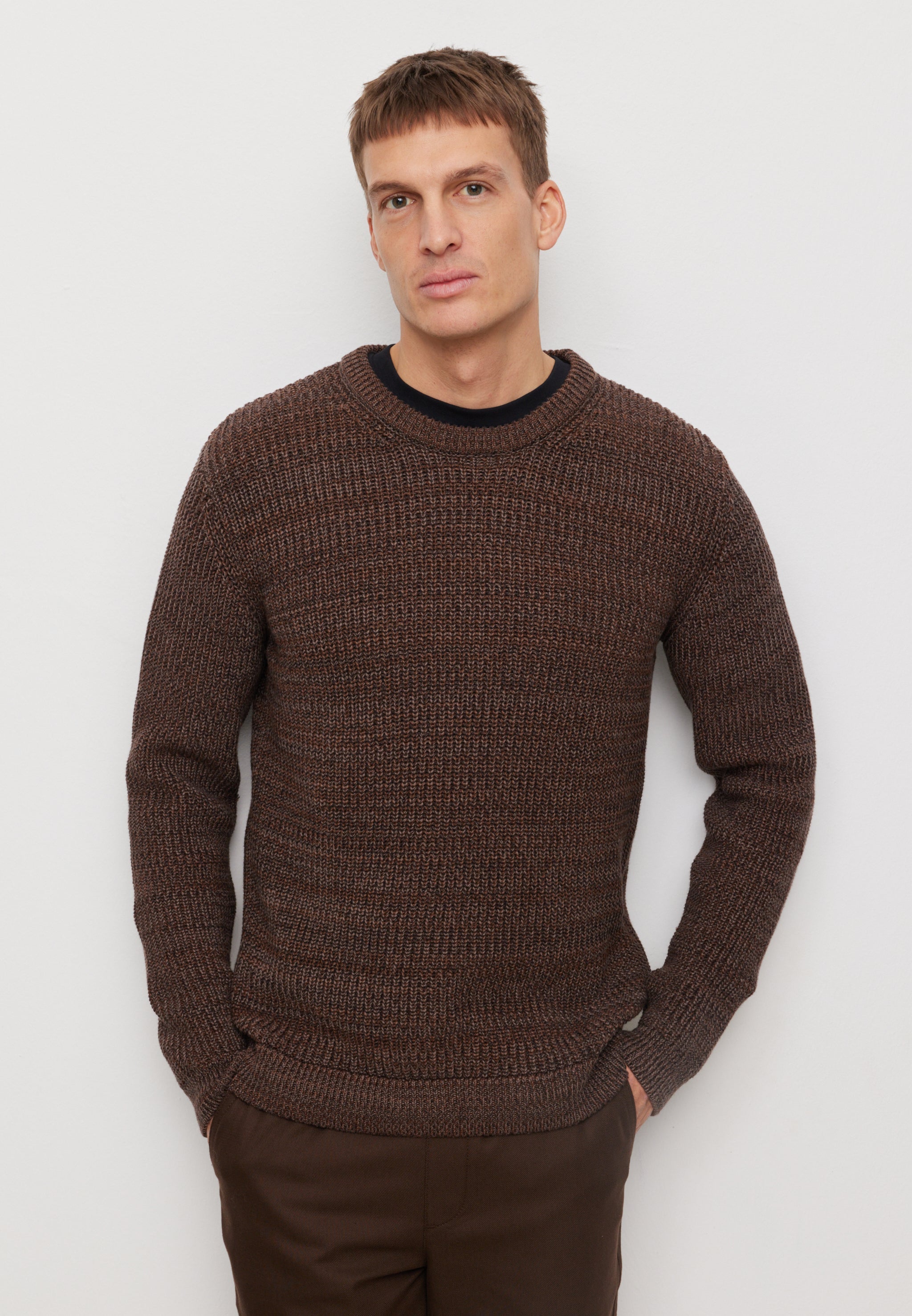 Recolution Cress maglione marrone cotone bio