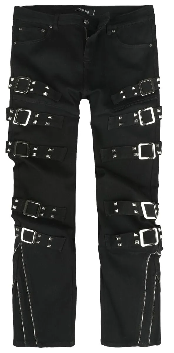 Gothicana by EMP pantaloni neri 33W/34L borchie