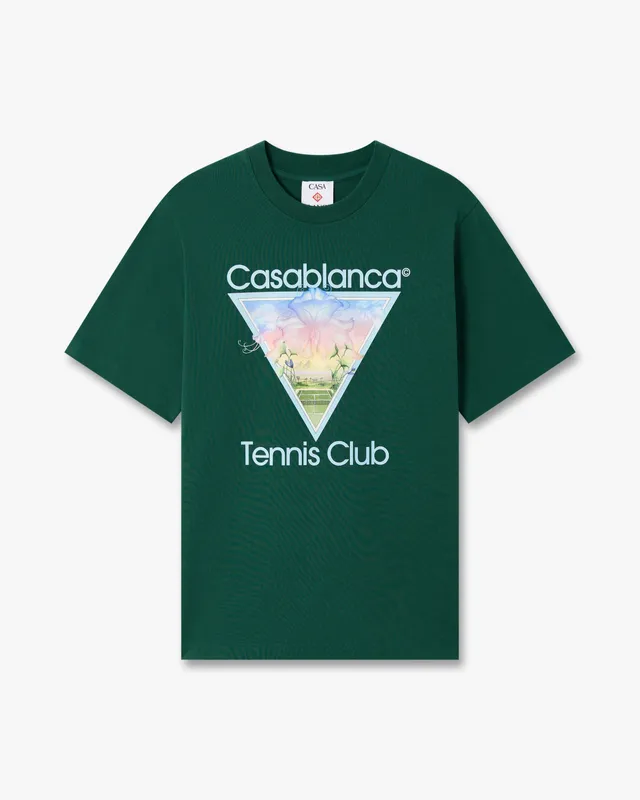 Casablanca Tennis Club Icon t-shirt verde cotone