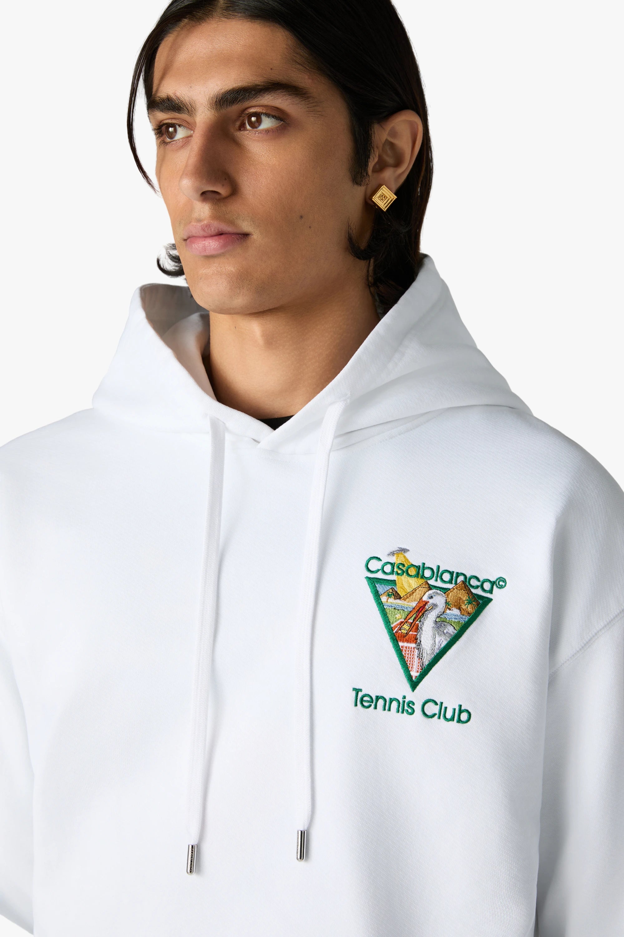 Casablanca Tennis Club Felpa Uomo Bianca Cotone Bio