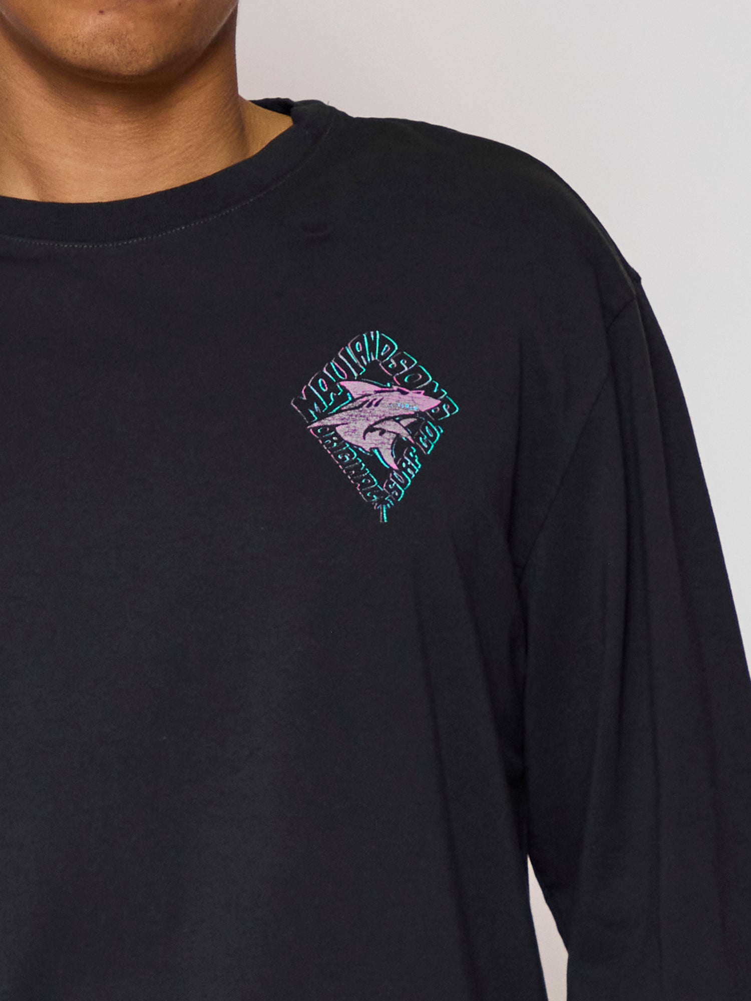 Maui and Sons Back to Back maglia manica lunga nera cotone