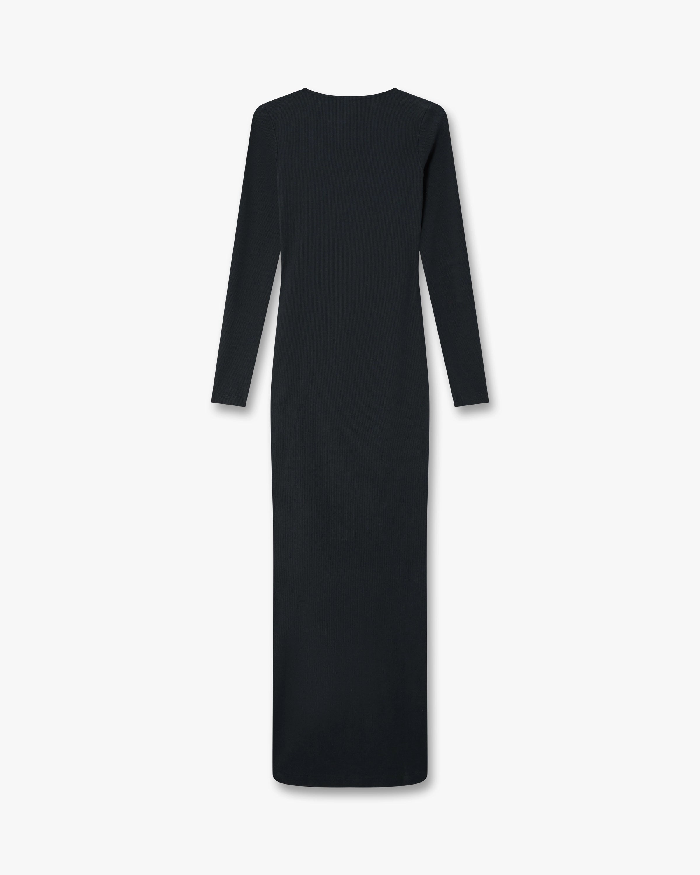 Casablanca Jewellery Maxi abito nero costina cotone organico