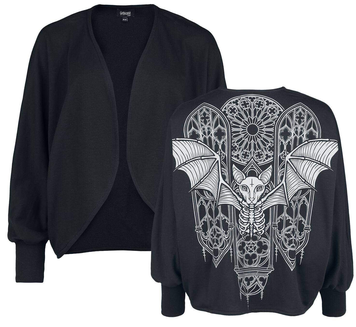 Gothicana by EMP Cardigan Nero Maniche a Pipistrello Donna
